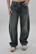 Mid waist balloon fit Jeans - Vintage washed