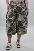 Camo tie front Jorts