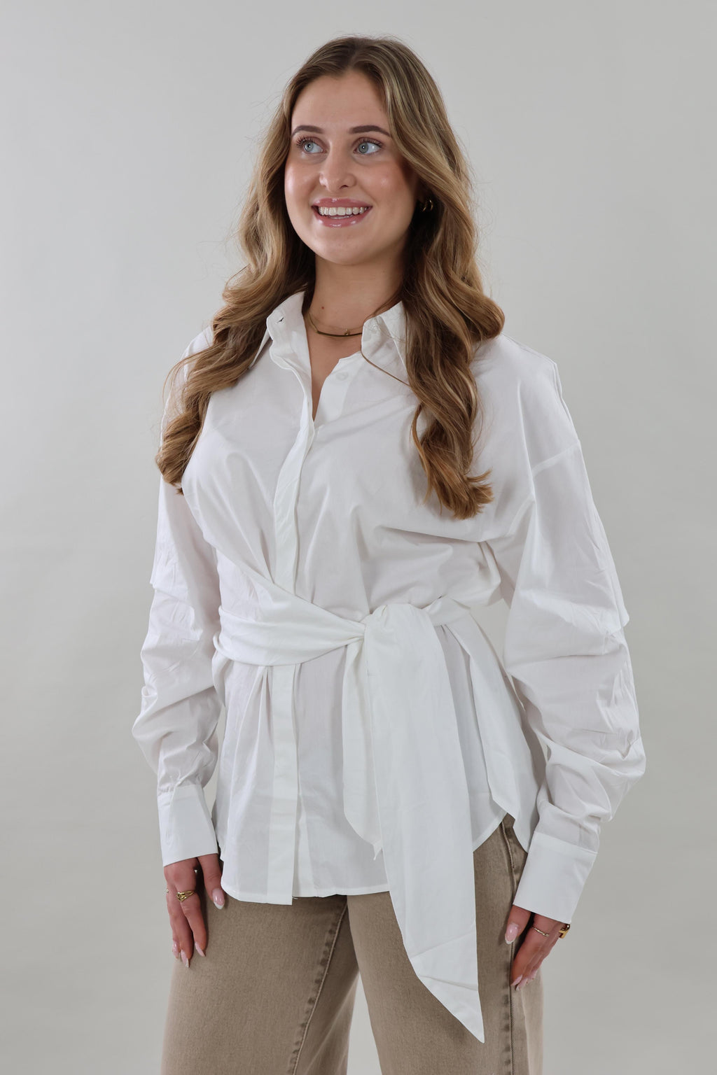 Wrap tie Blouse - White