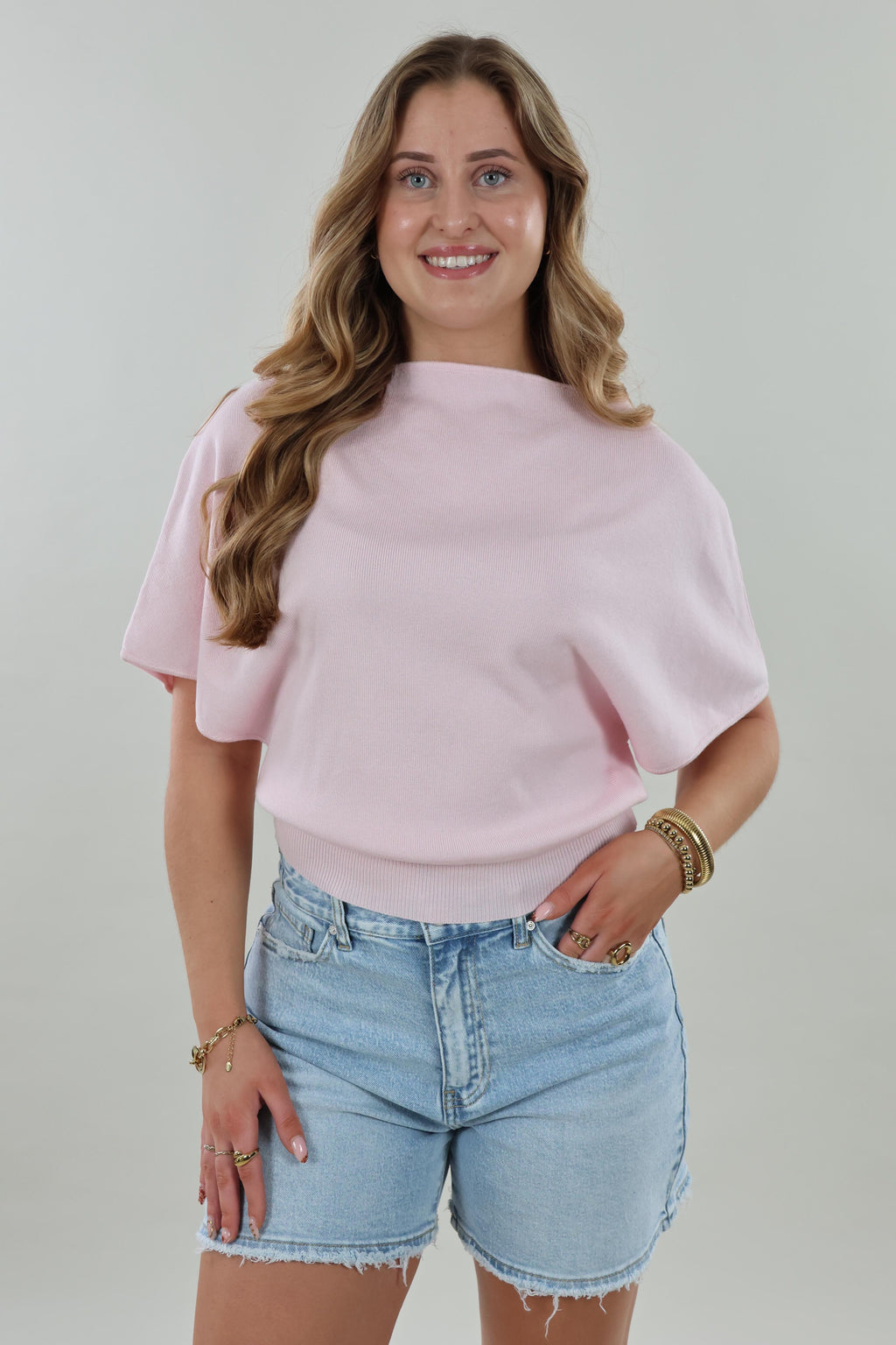 Soft batwing Top - Soft Pink