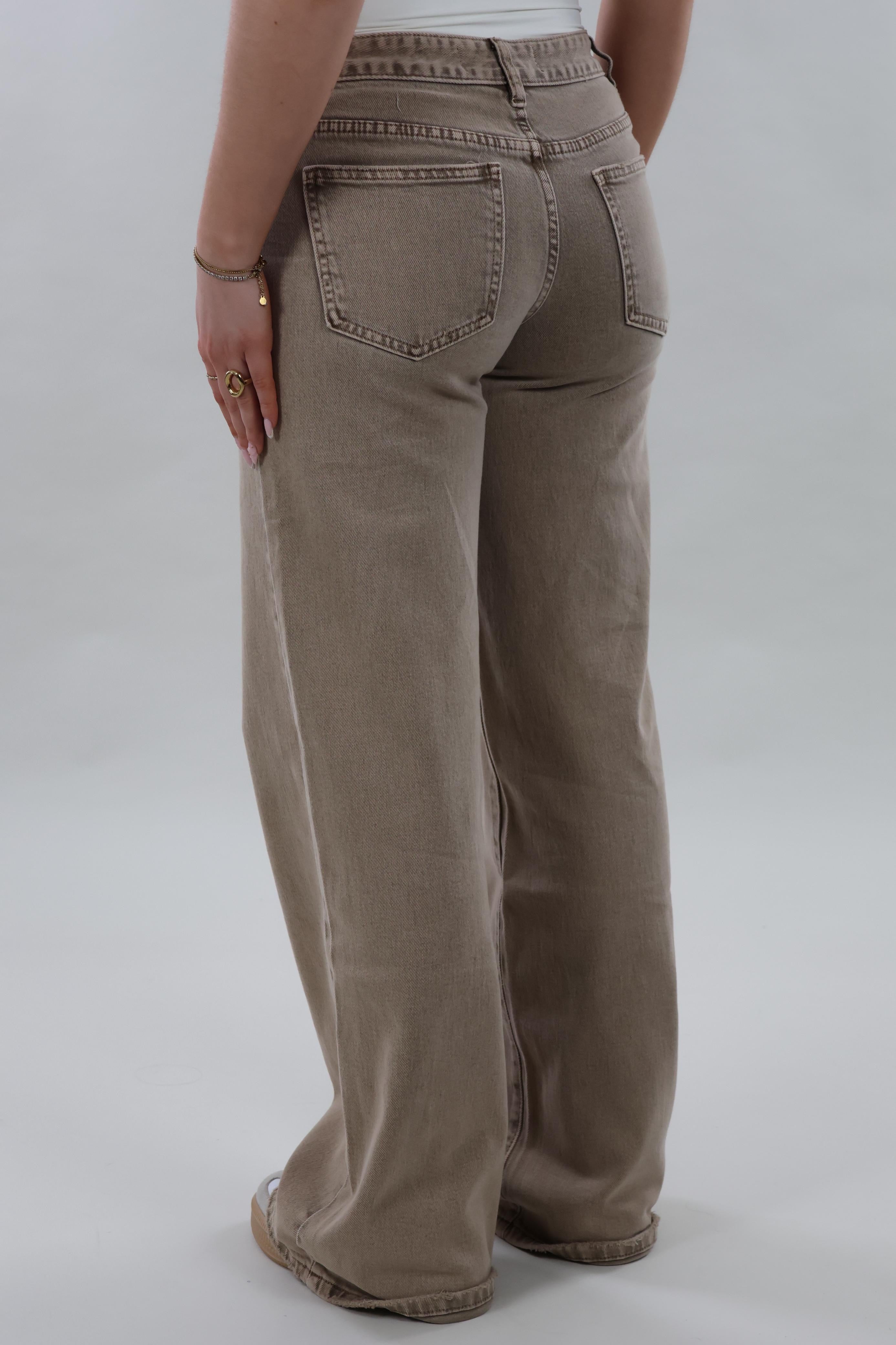 Low waist wide leg Jeans - Camel