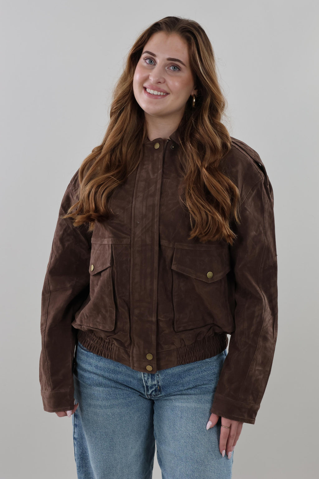 Brown oversized suede look Jacket