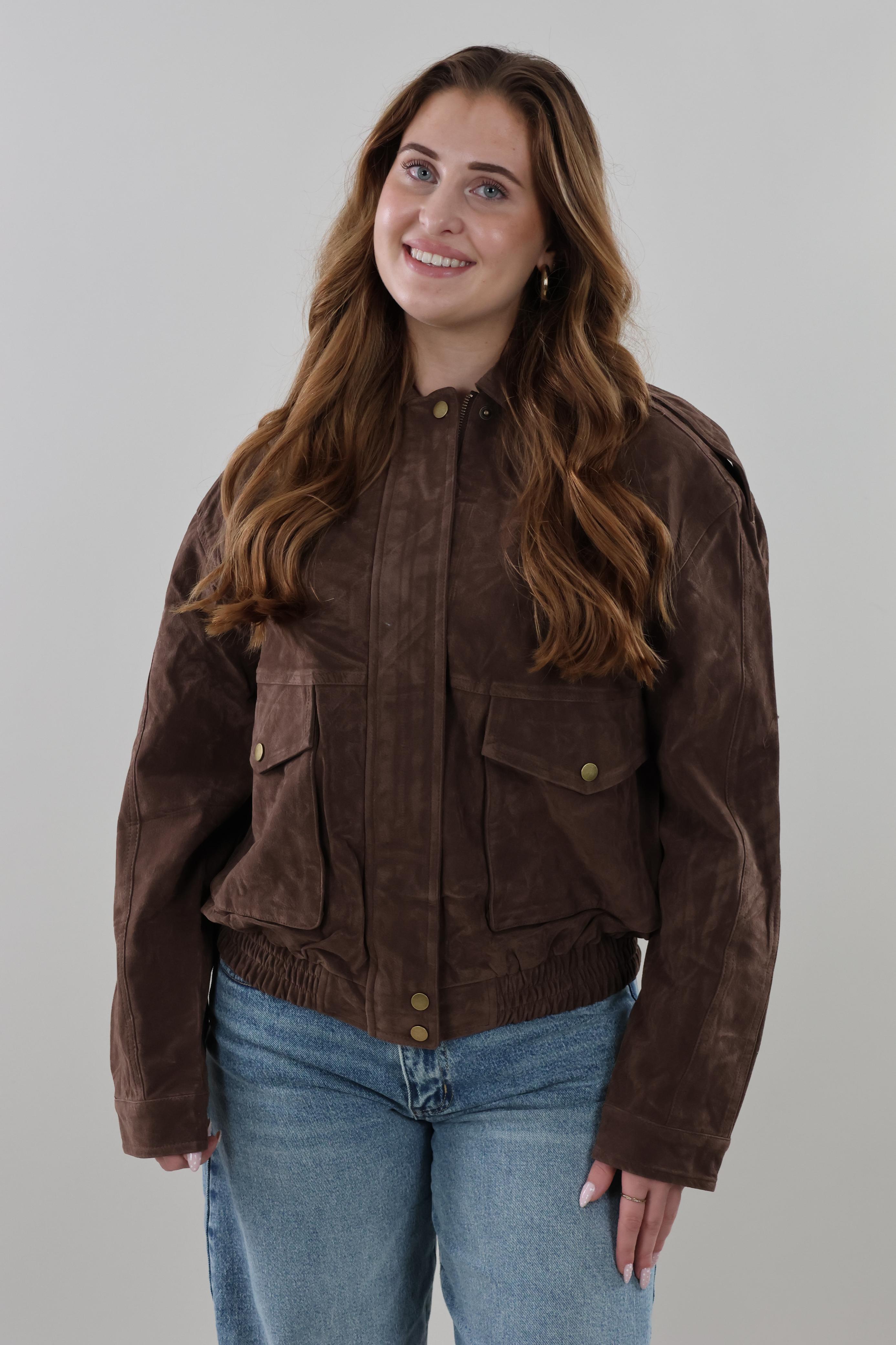 Brown oversized suede look Jacket