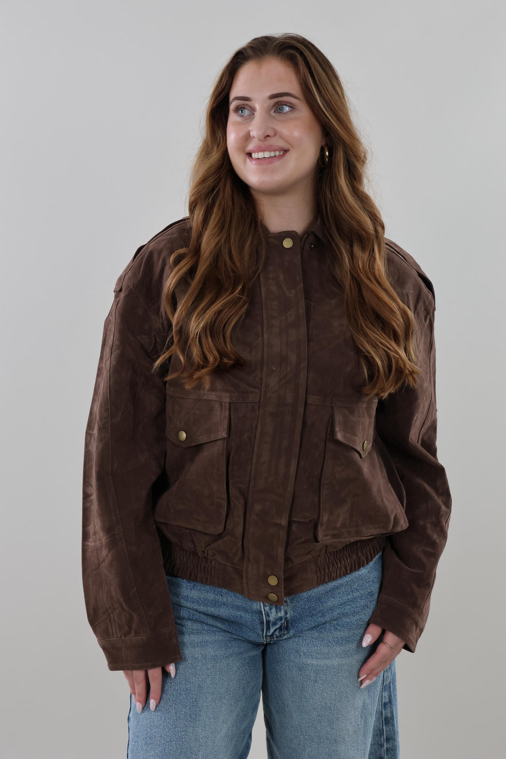 Brown oversized suede look Jacket