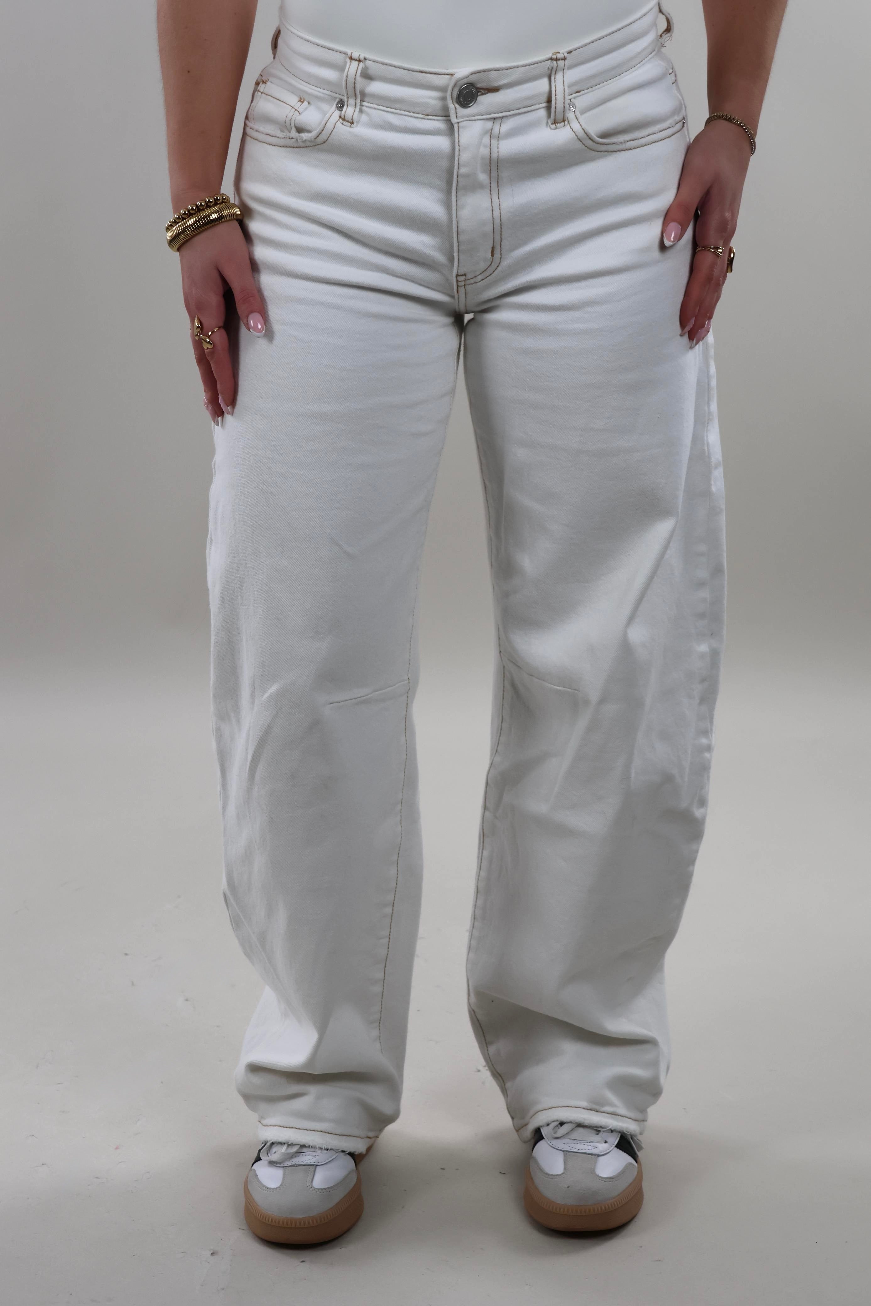 Mid waist balloon fit Jeans - Stretch - Off white