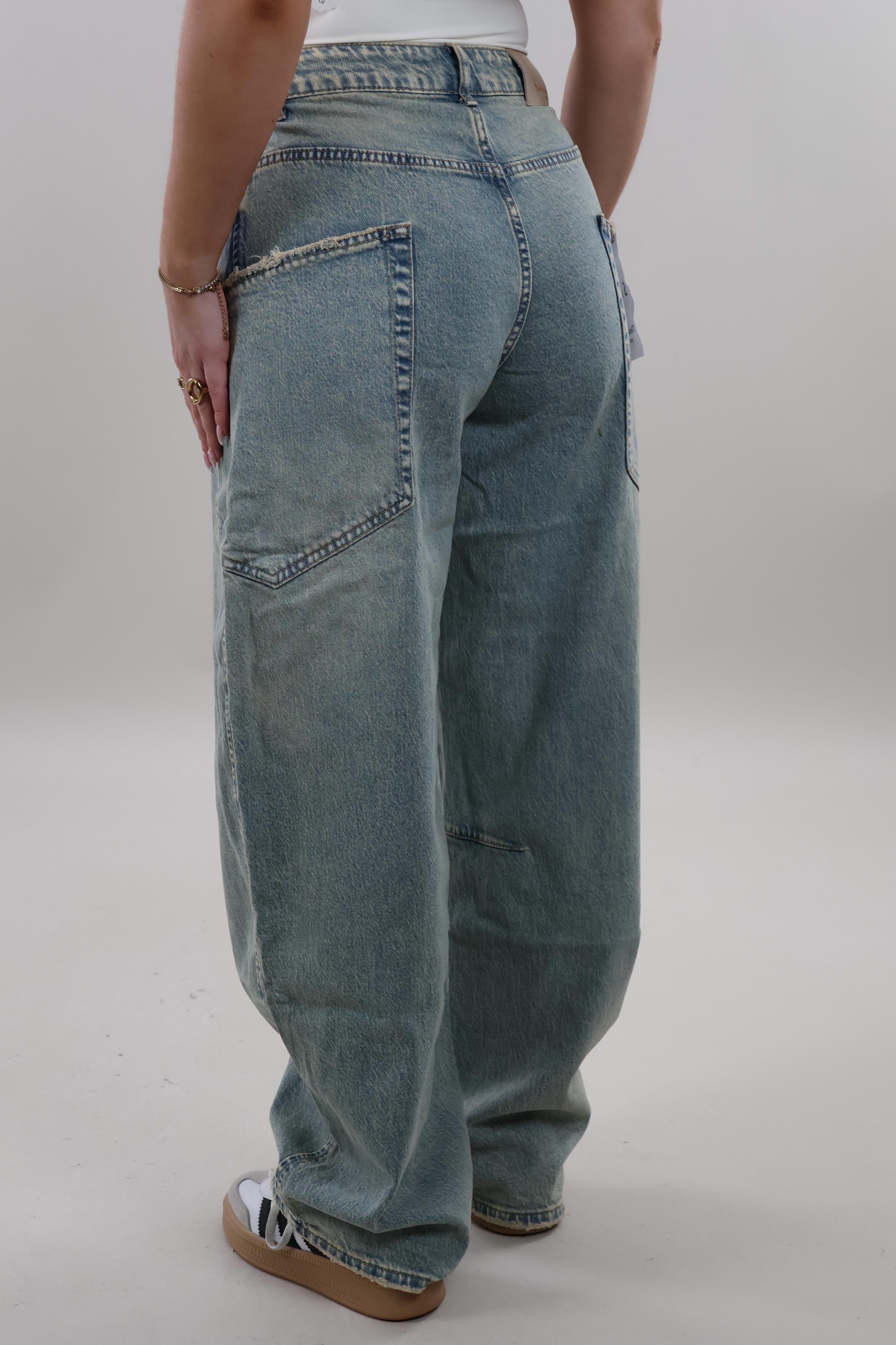 Cargo pocket balloon fit Jeans - Vintage washed