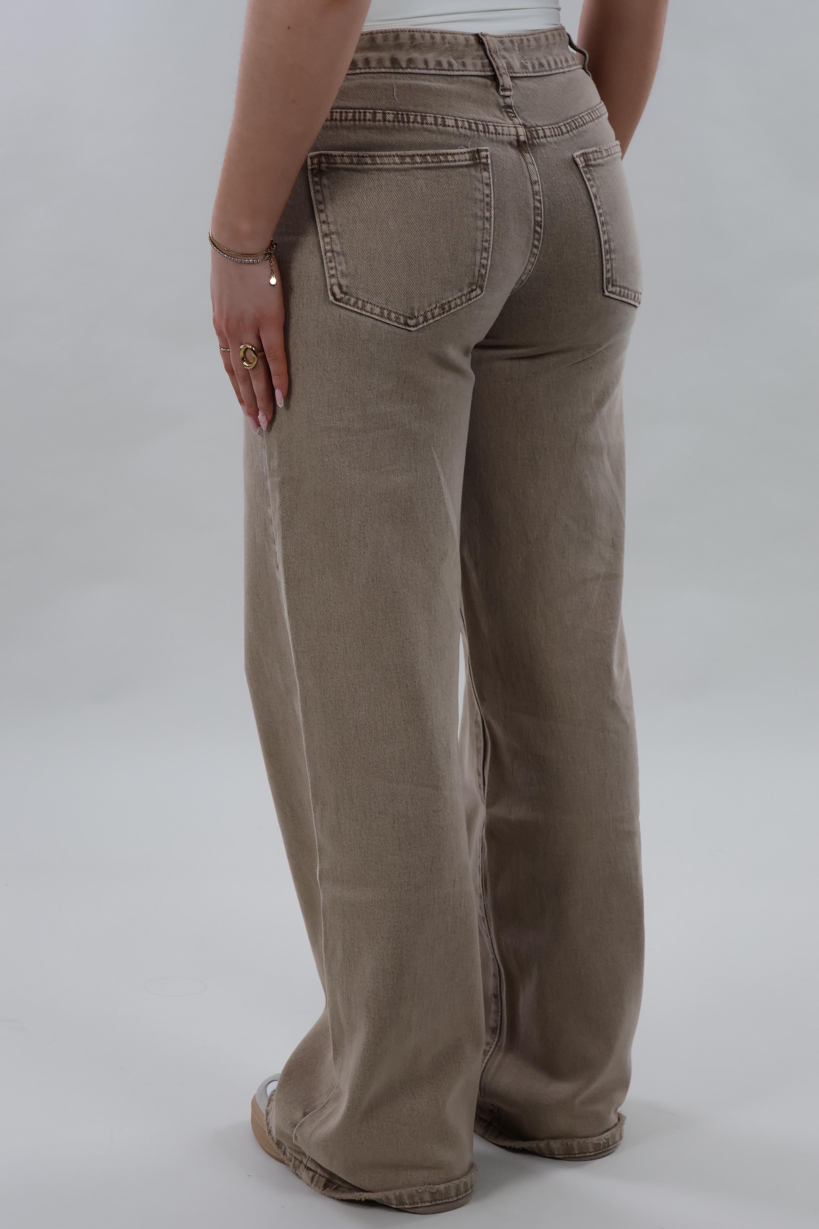 Low waist wide leg Jeans - Camel