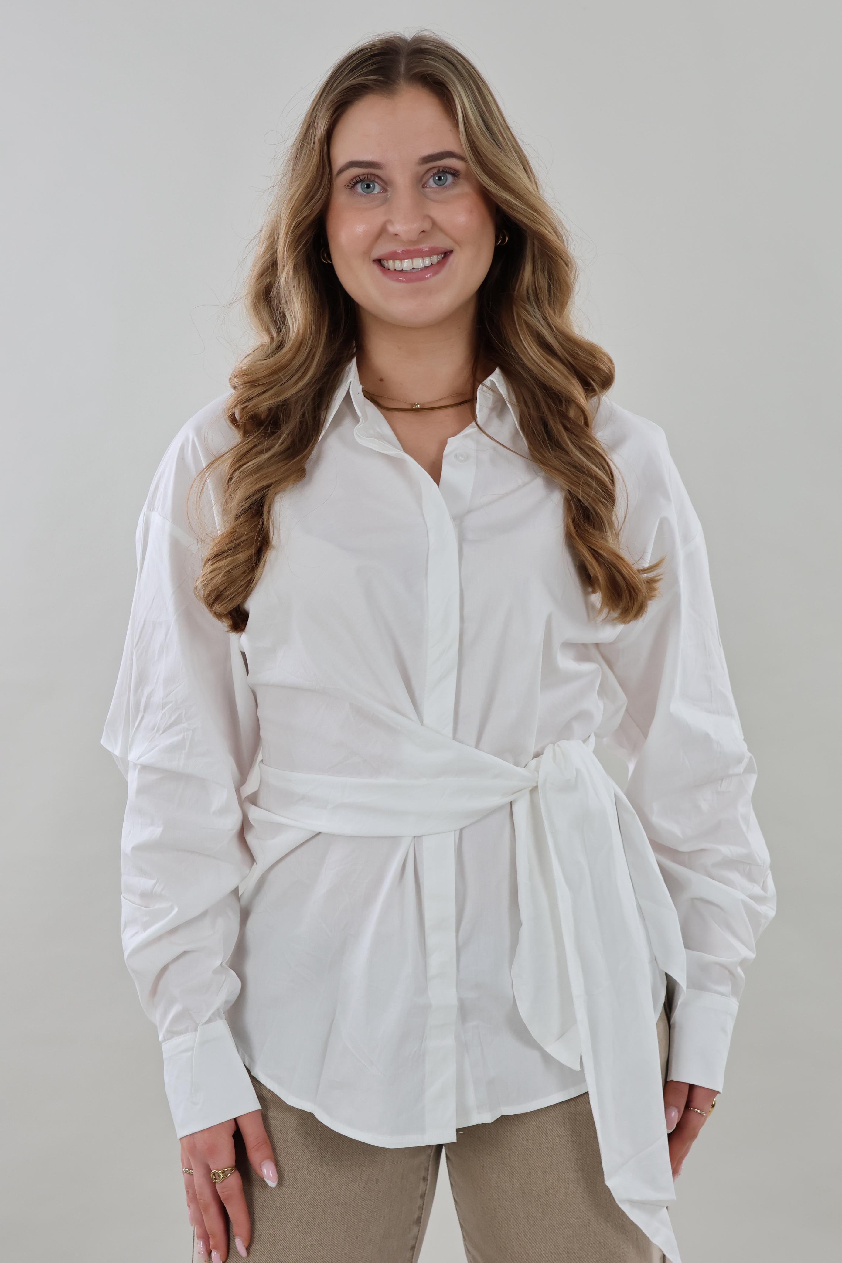 Wrap tie Blouse - White