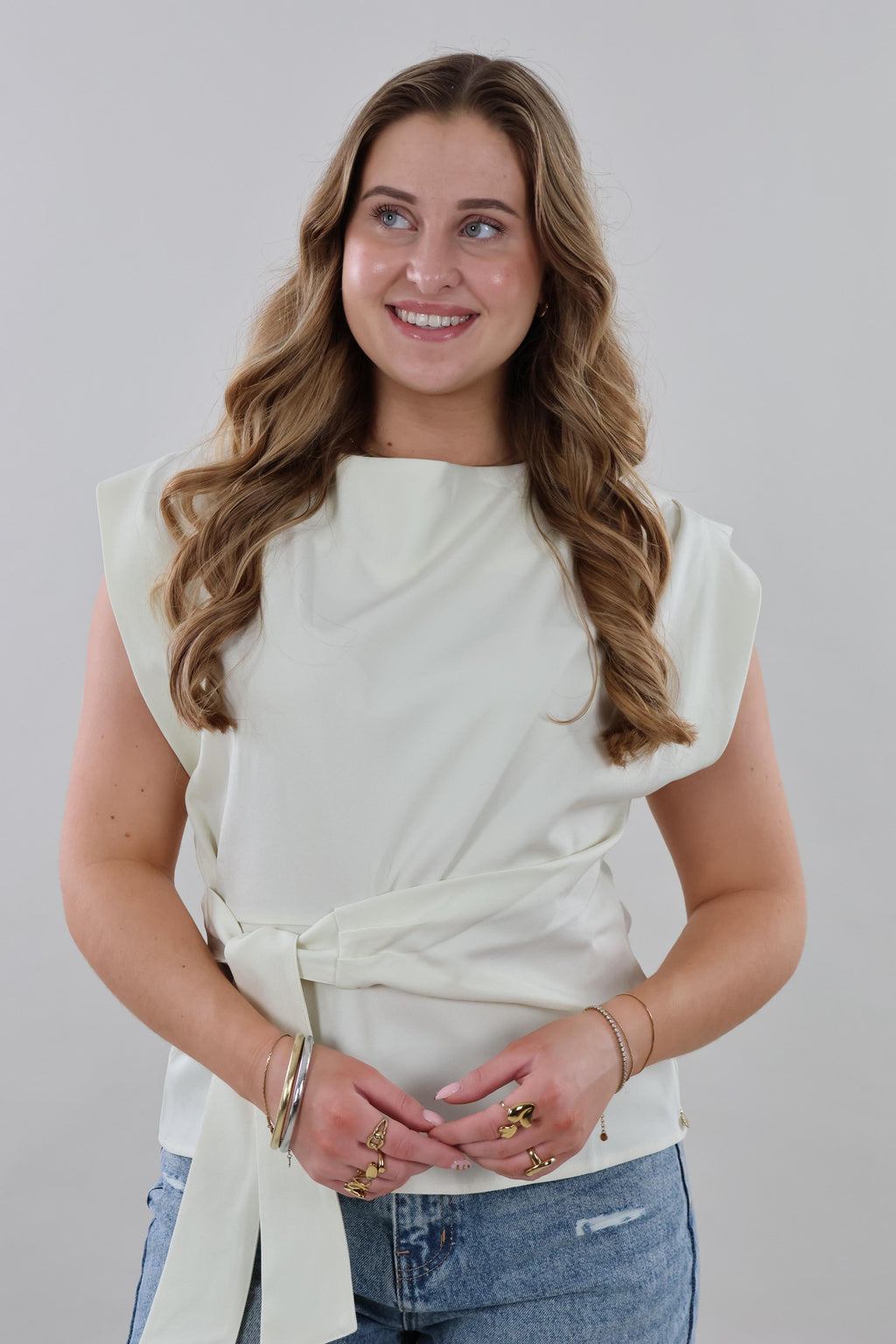 Front knot Top - Off white