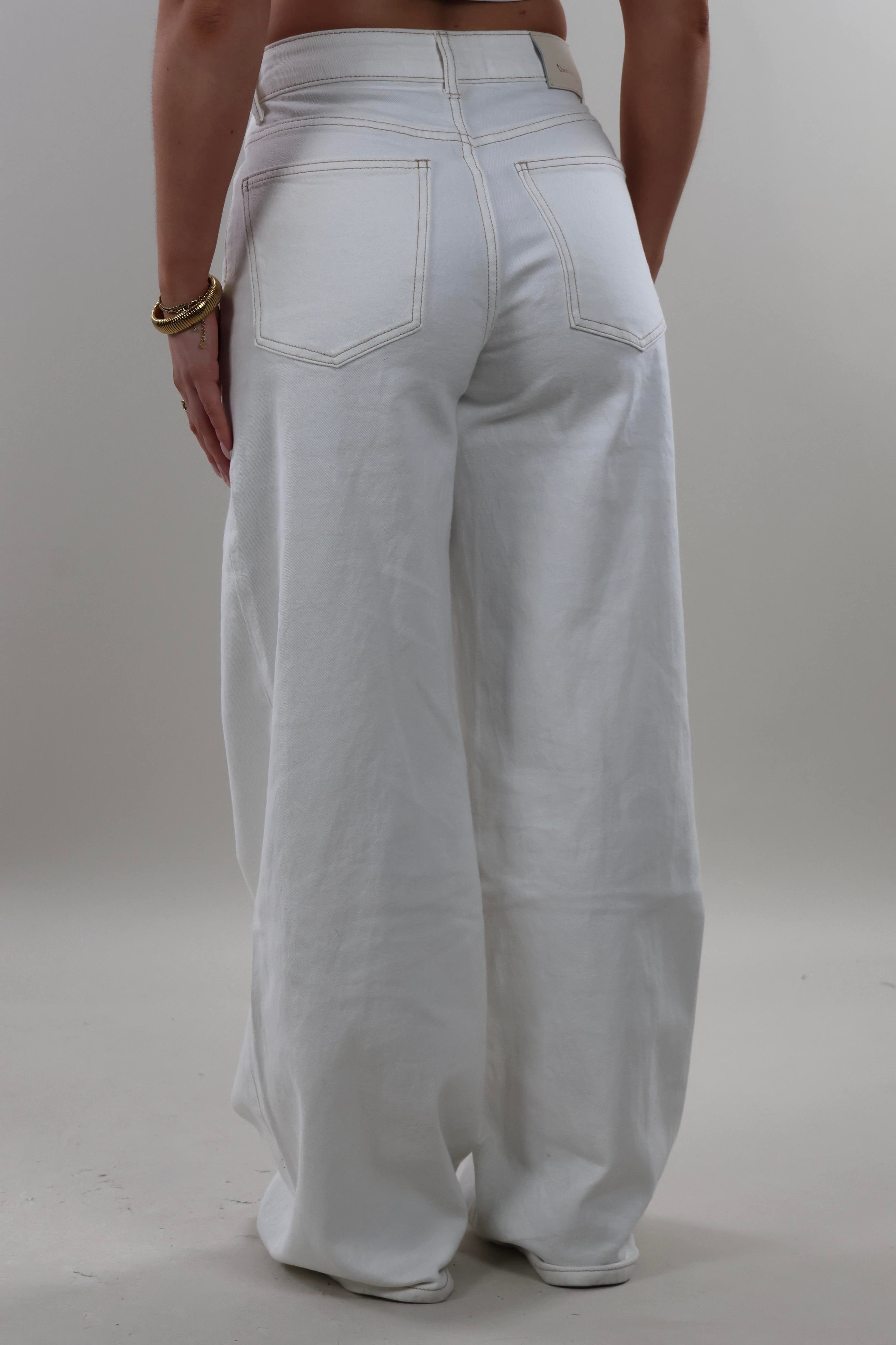 Classic wide leg Jeans - Stretch - Off white