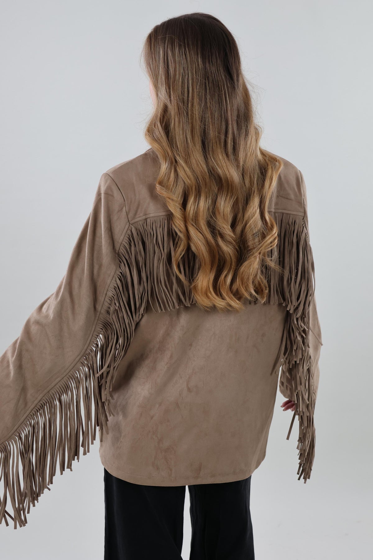 Suede look fringe Blazer