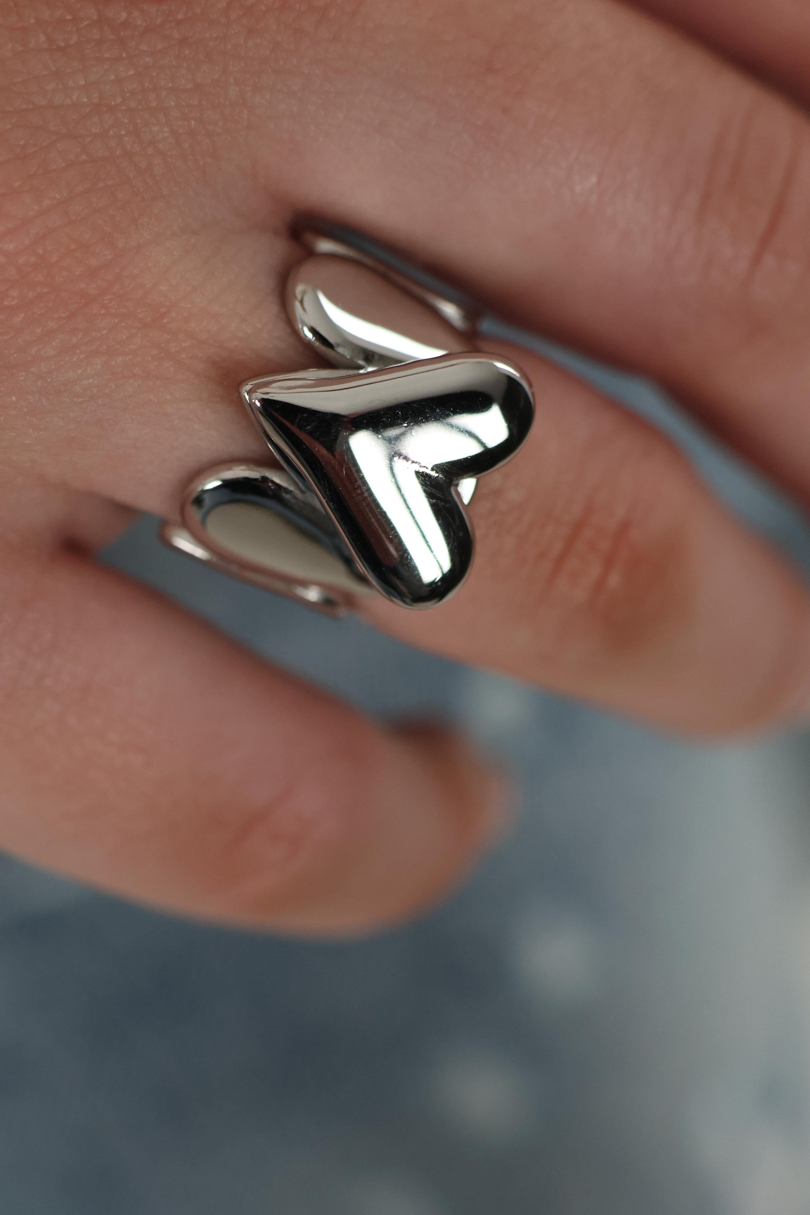 Heart statement Ring - Silver