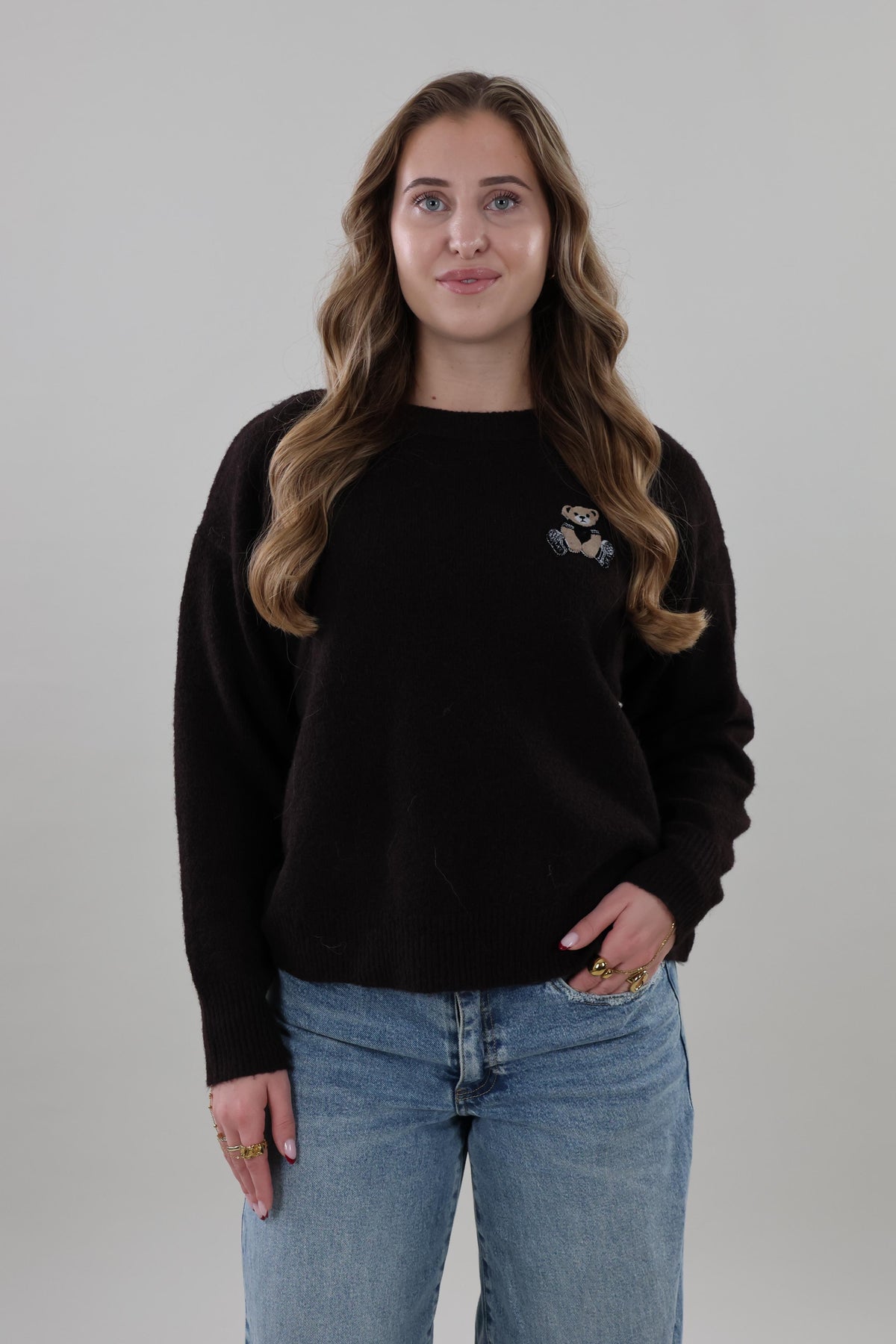 Teddy embroidered knit Sweater