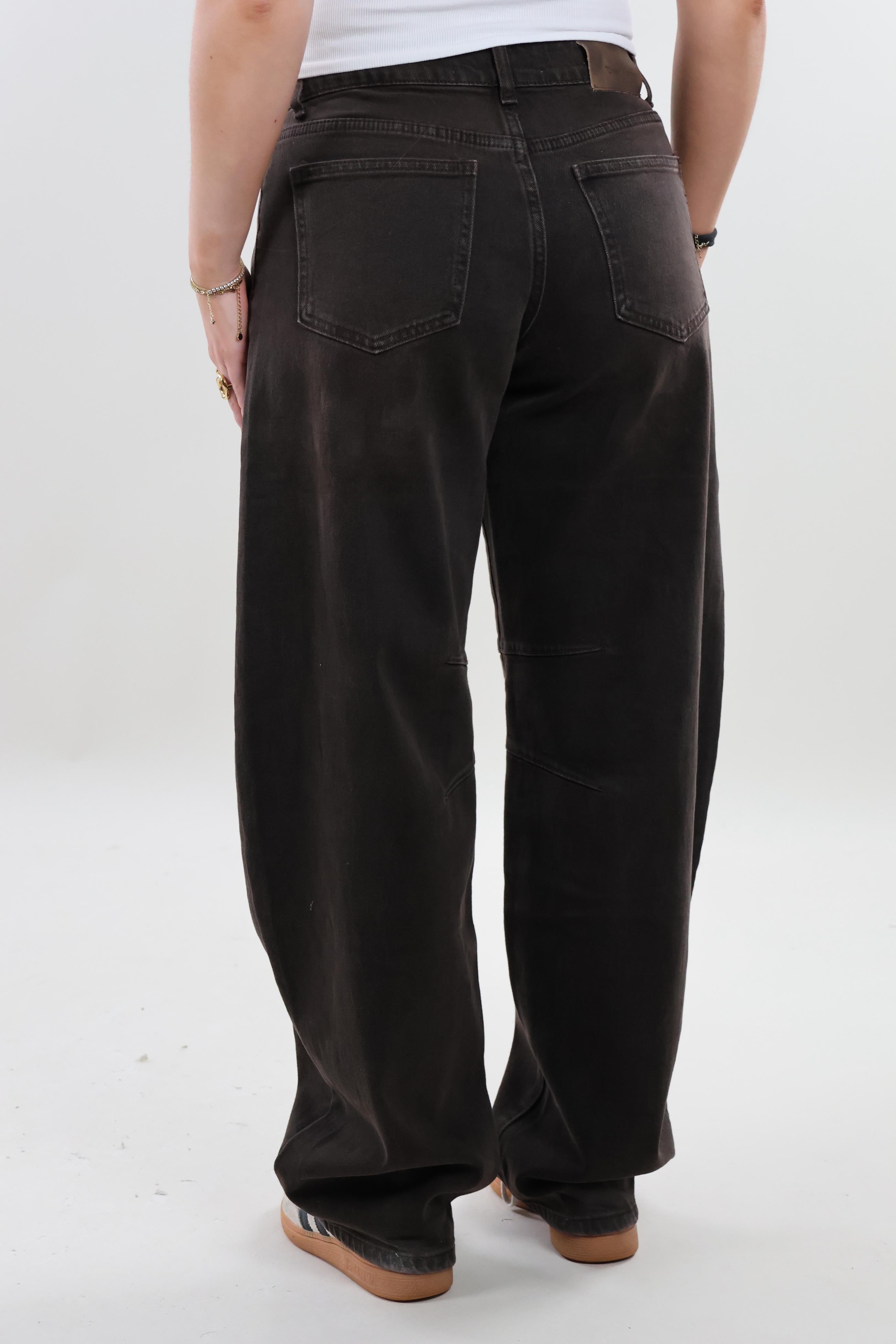 Double seam balloon fit Jeans - Stretch - Dark brown