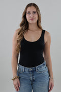 Essential scoop neck Bodysuit - Black