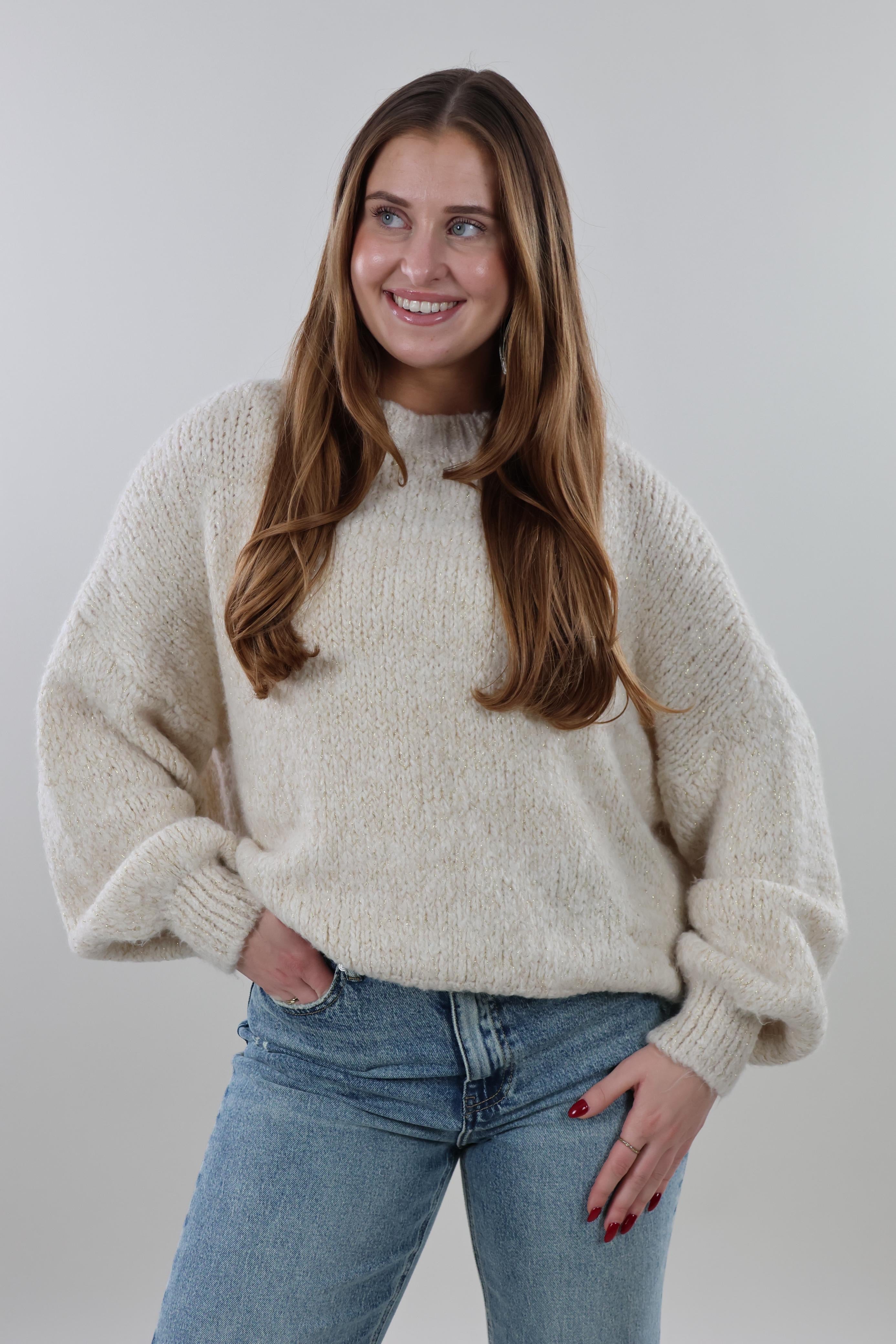Soft sparkle knit Sweater - Creme