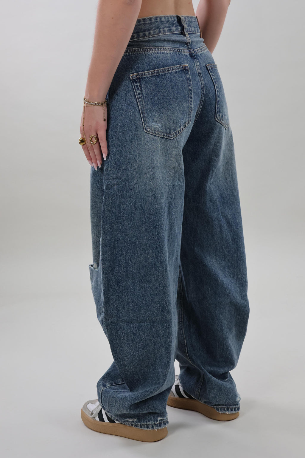 Distressed baggy Jeans - Dark denim