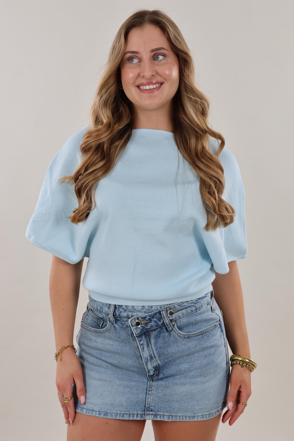 Soft batwing Top - Light blue