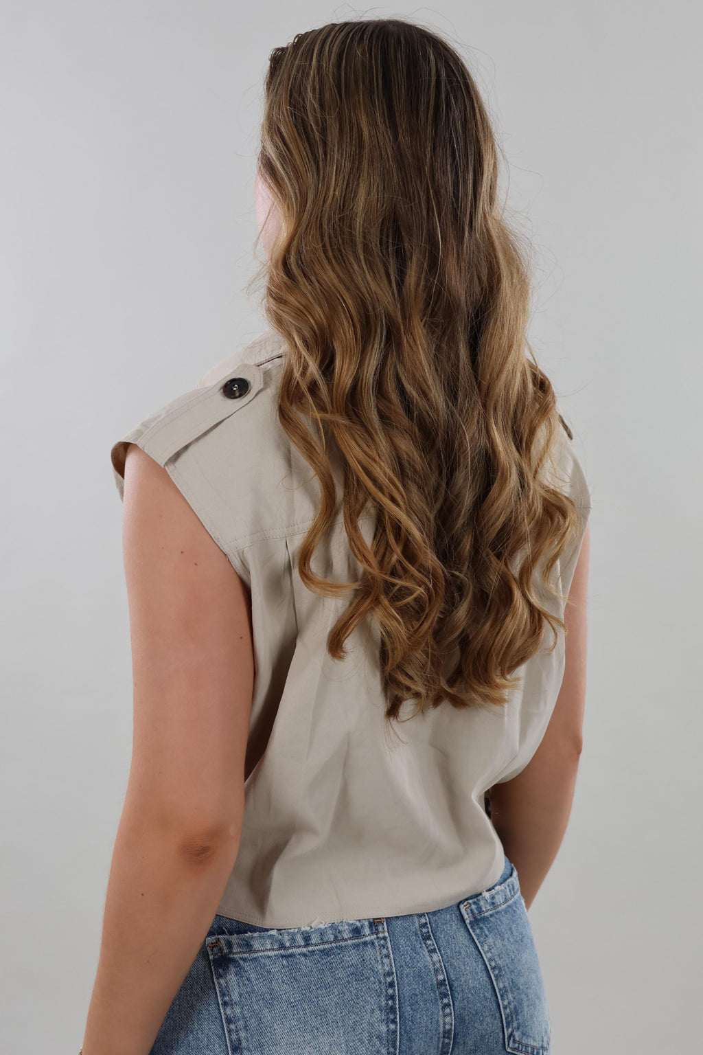 Sleeveless trench Jacket – Beige