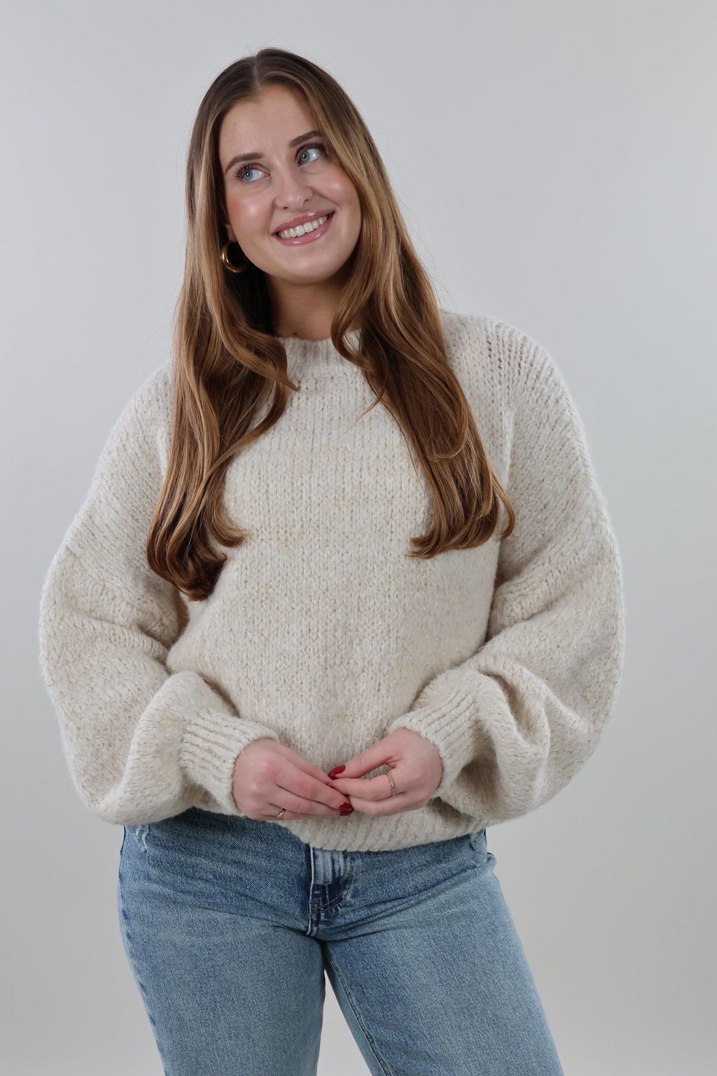 Soft sparkle knit Sweater - Creme