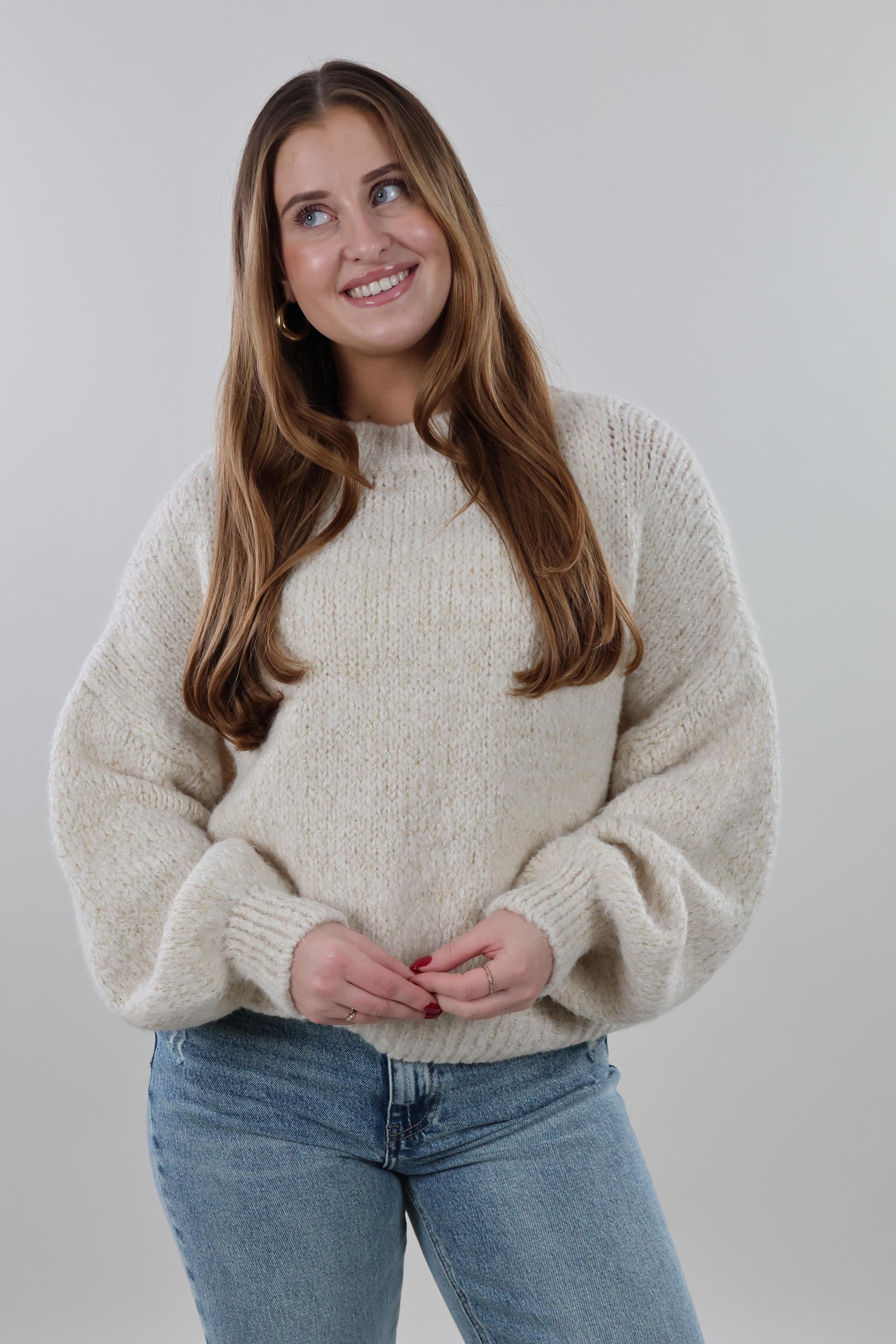 Soft sparkle knit Sweater - Creme