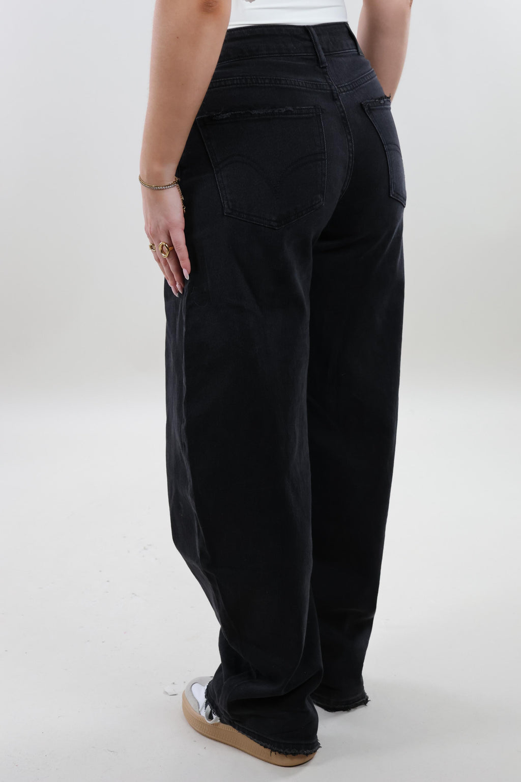 Mid waist balloon fit Jeans - Stretch - Black