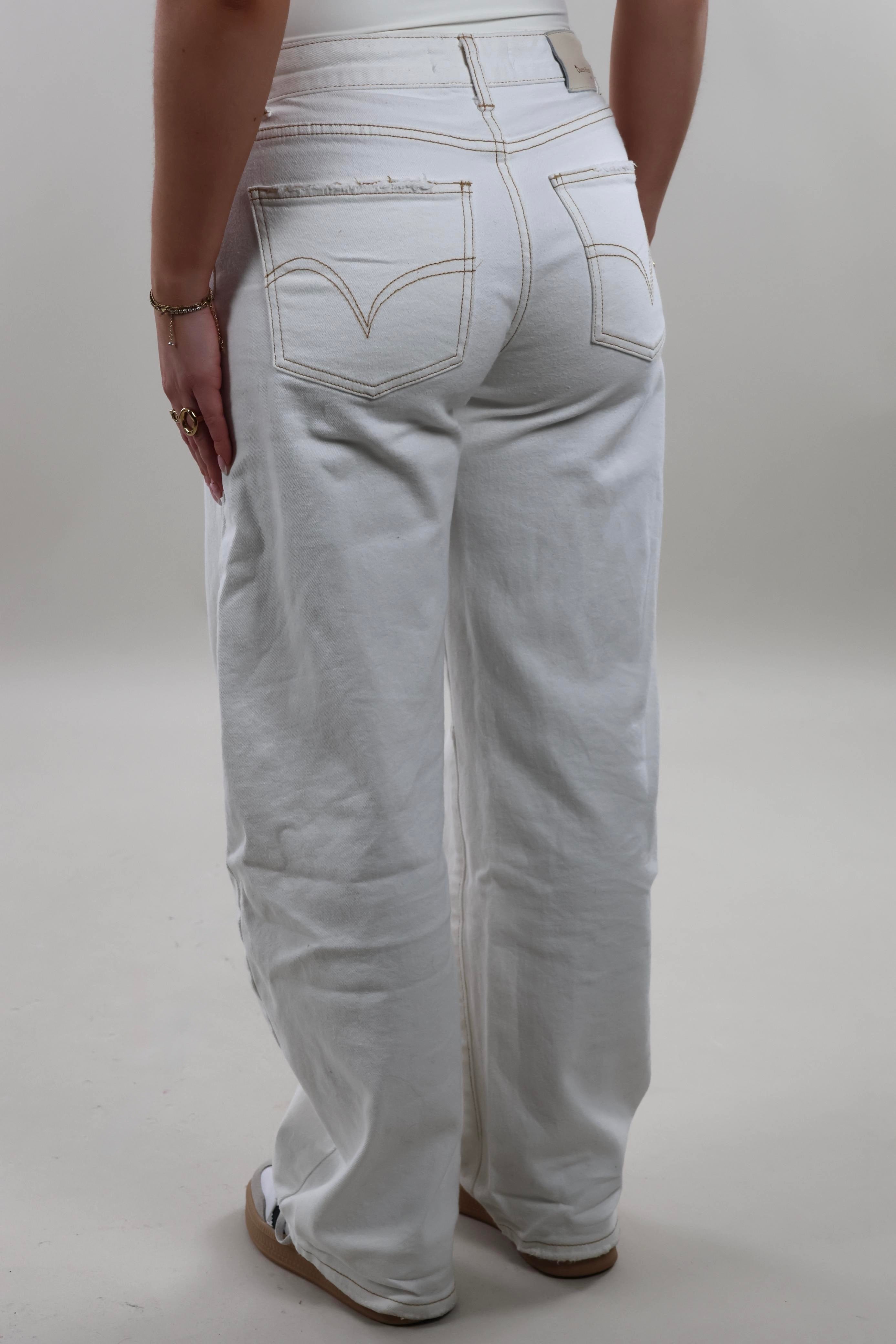 Mid waist balloon fit Jeans - Stretch - Off white