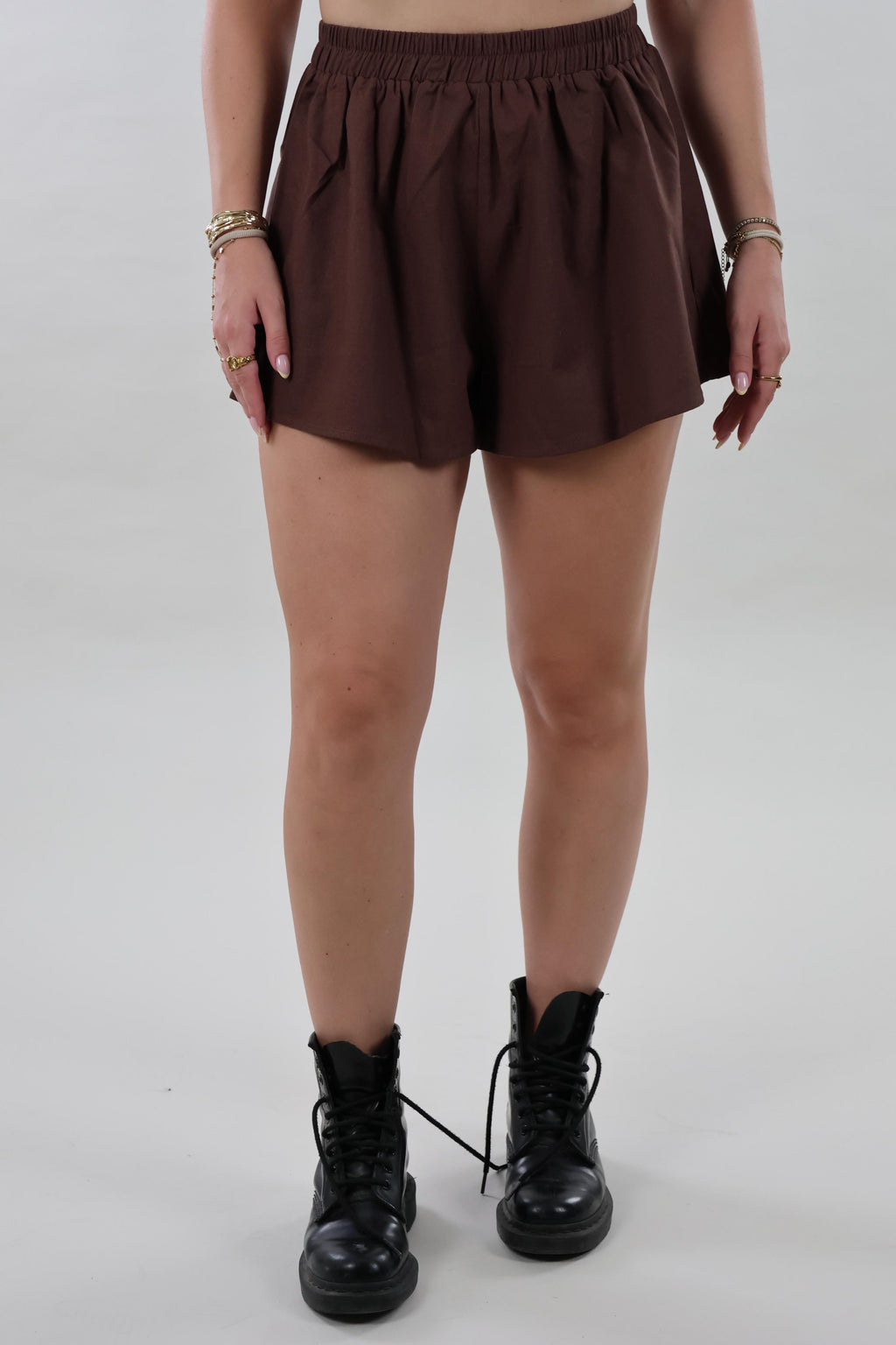 Flare Shorts - Dark Brown