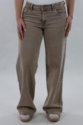 Low waist wide leg Jeans - Camel