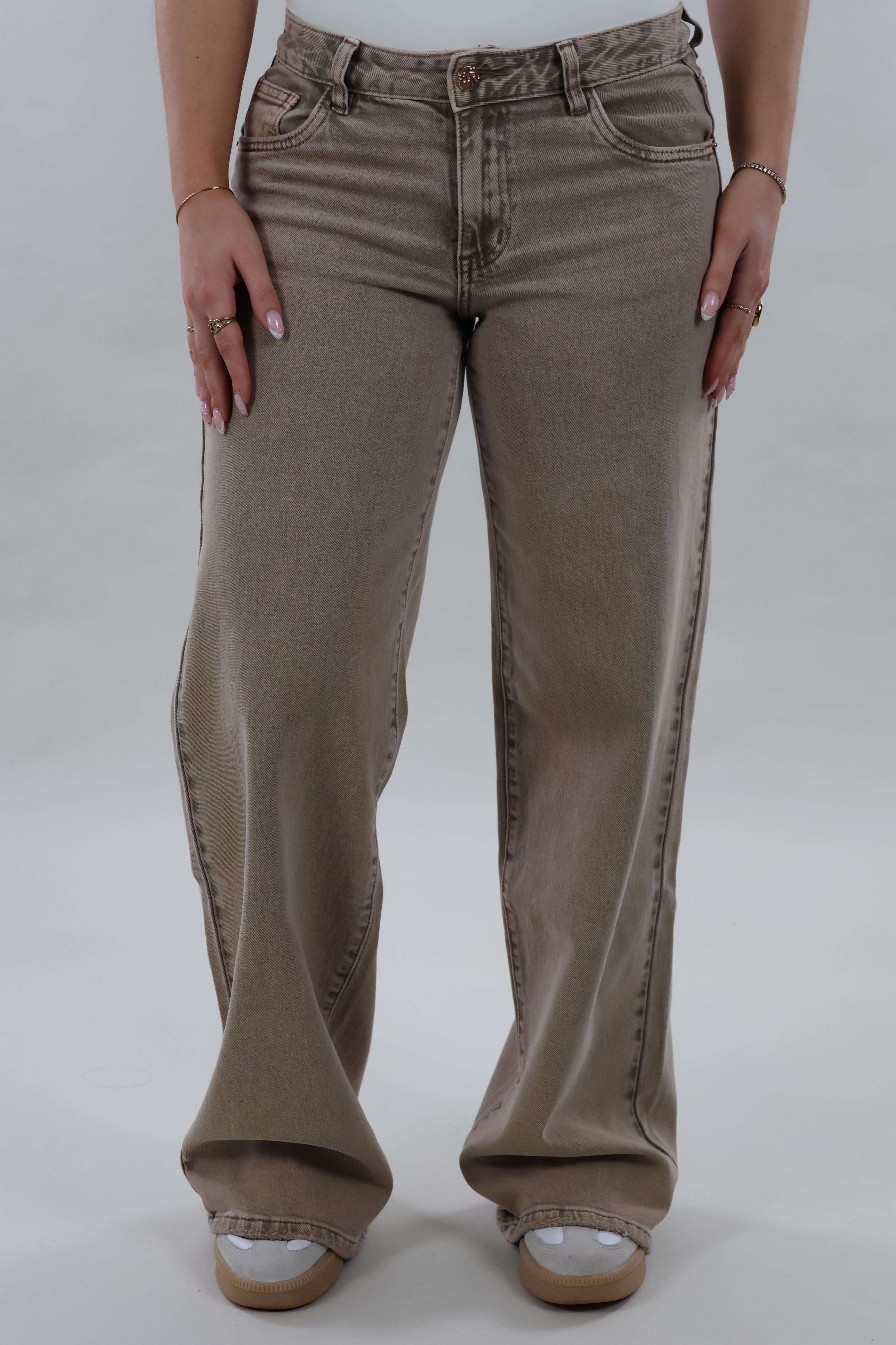 Low waist wide leg Jeans - Camel