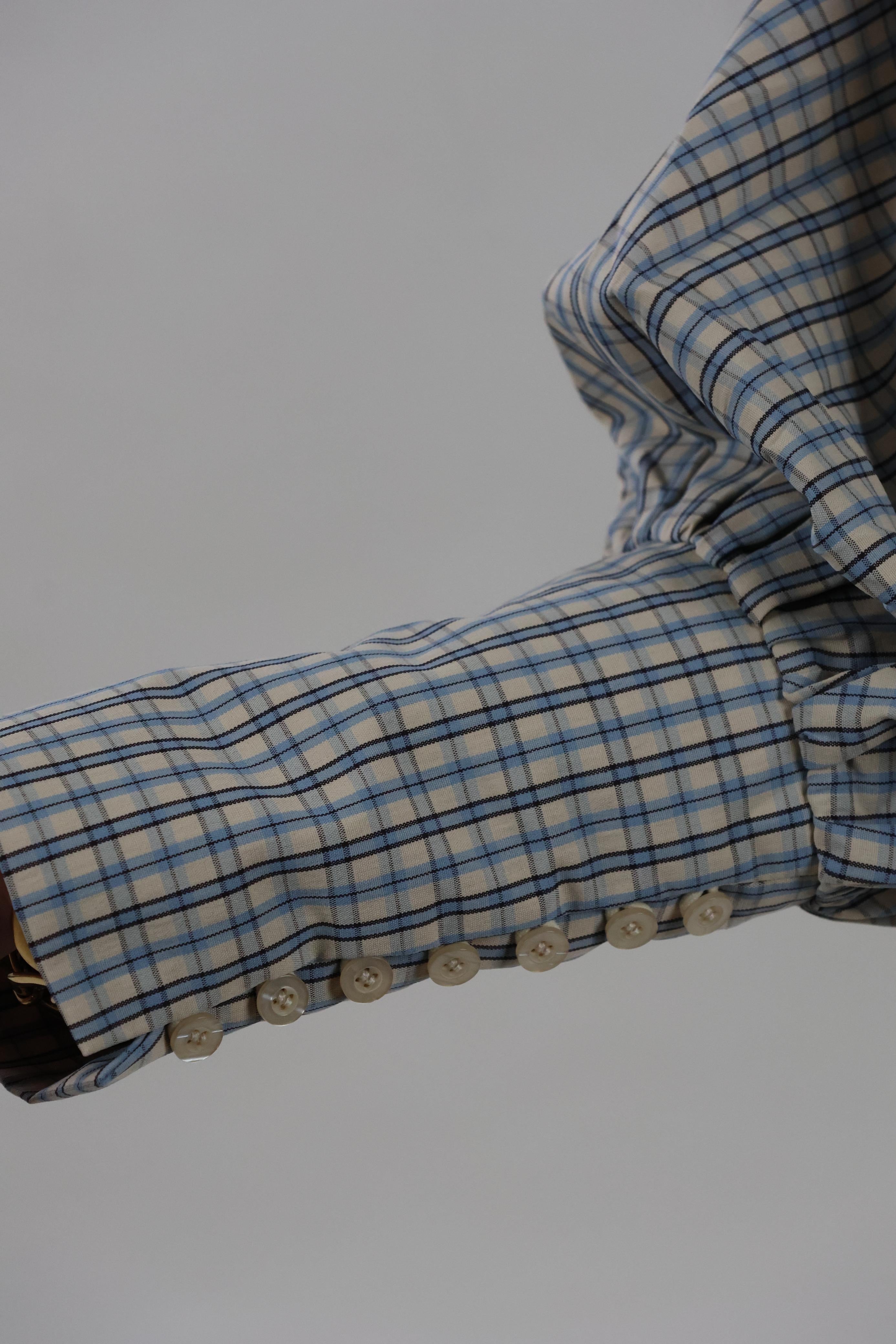 Plaid cropped Blouse - Beige