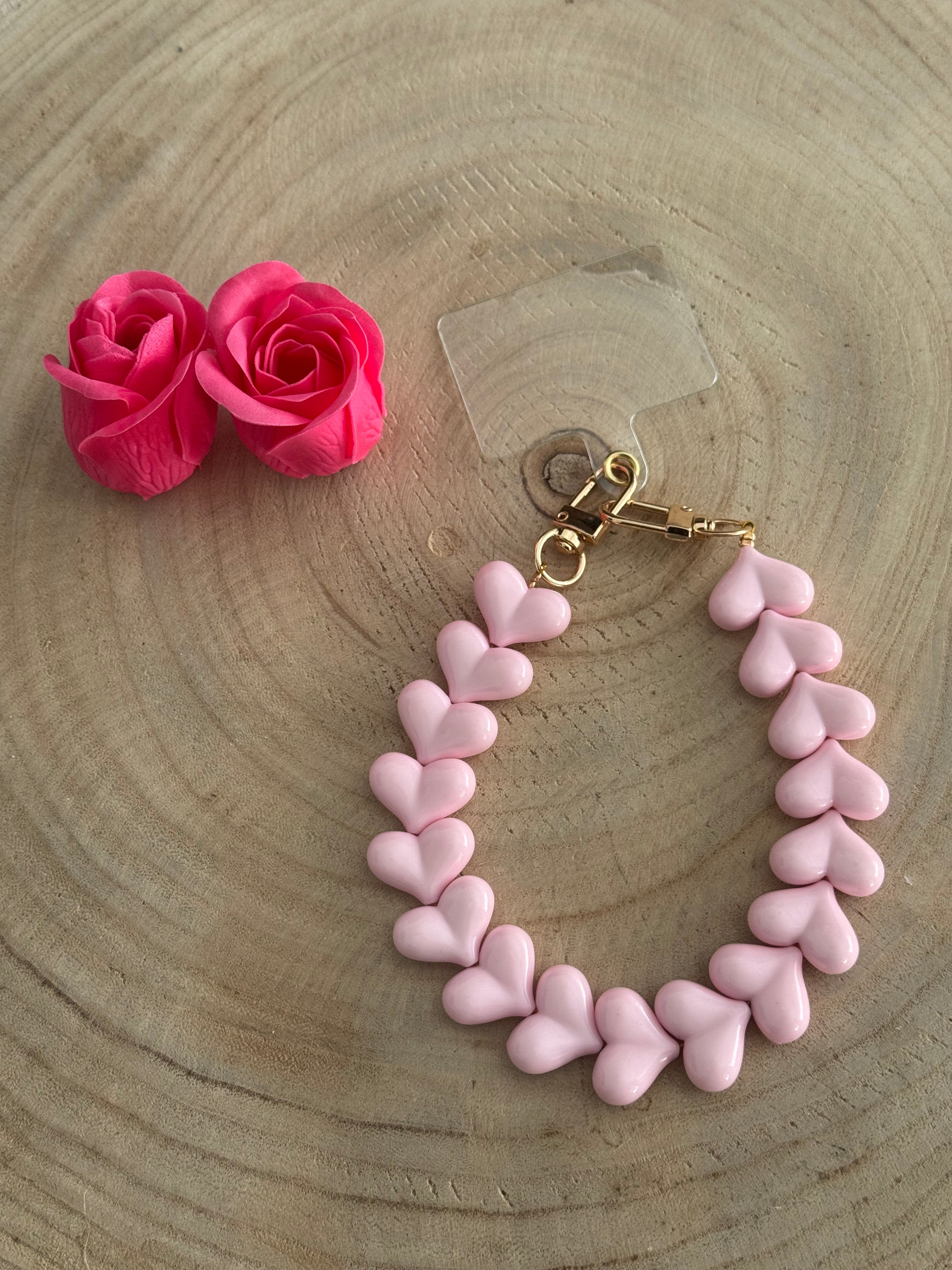 Heart Phone Cord - Soft pink
