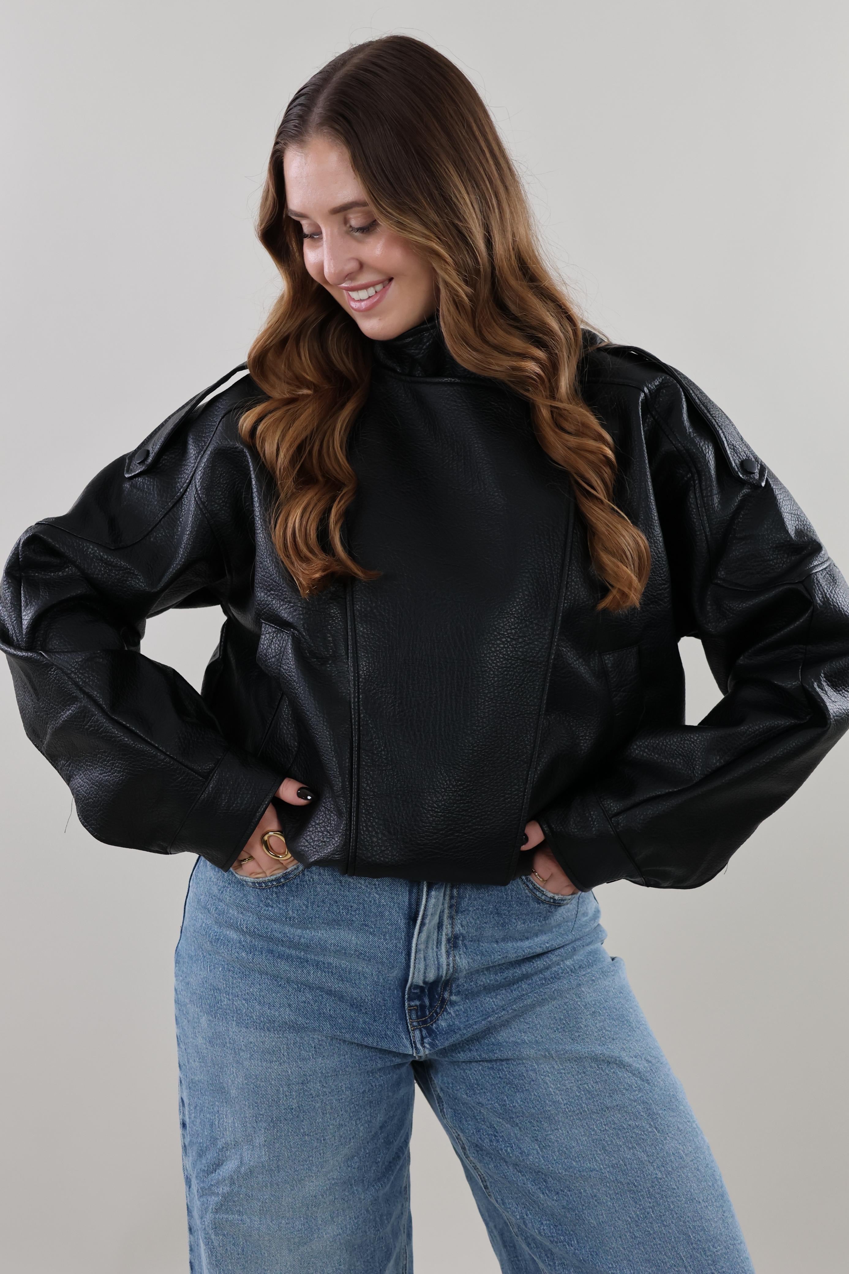 Laurent leather look Jacket