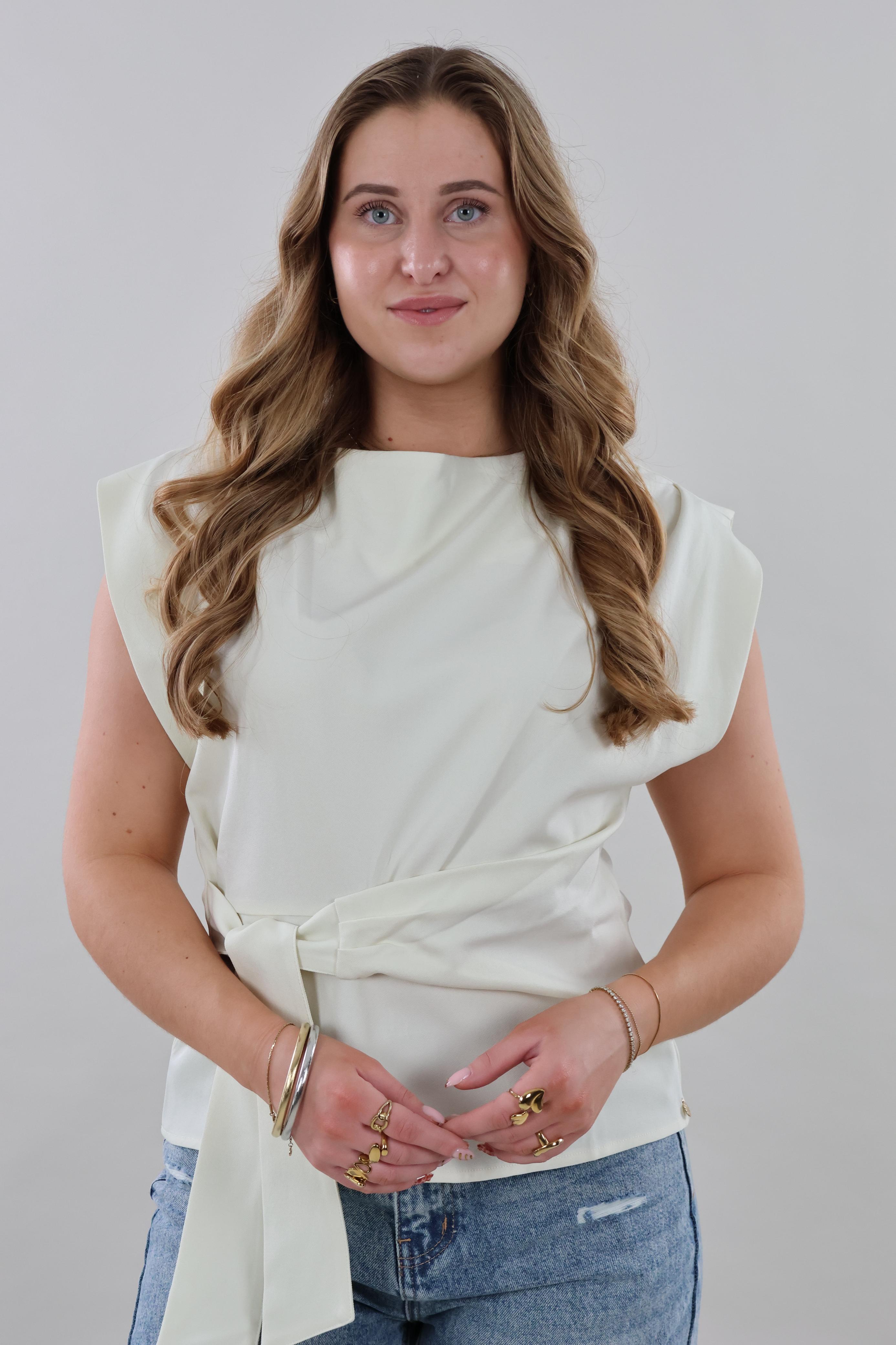 Front knot Top - Off white
