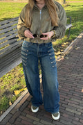 Button detail balloon Jeans - Dark washed blue