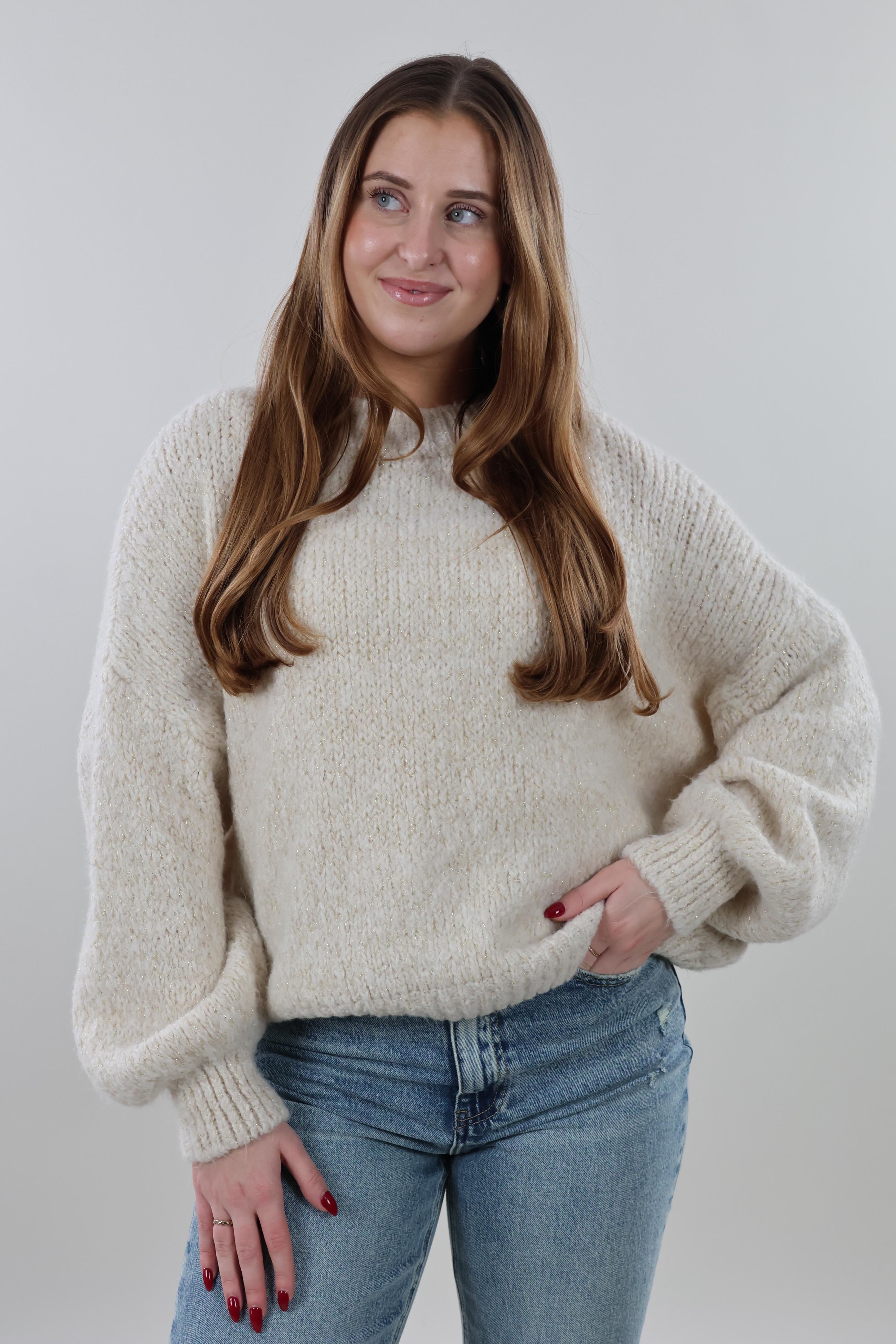 Soft sparkle knit Sweater - Creme