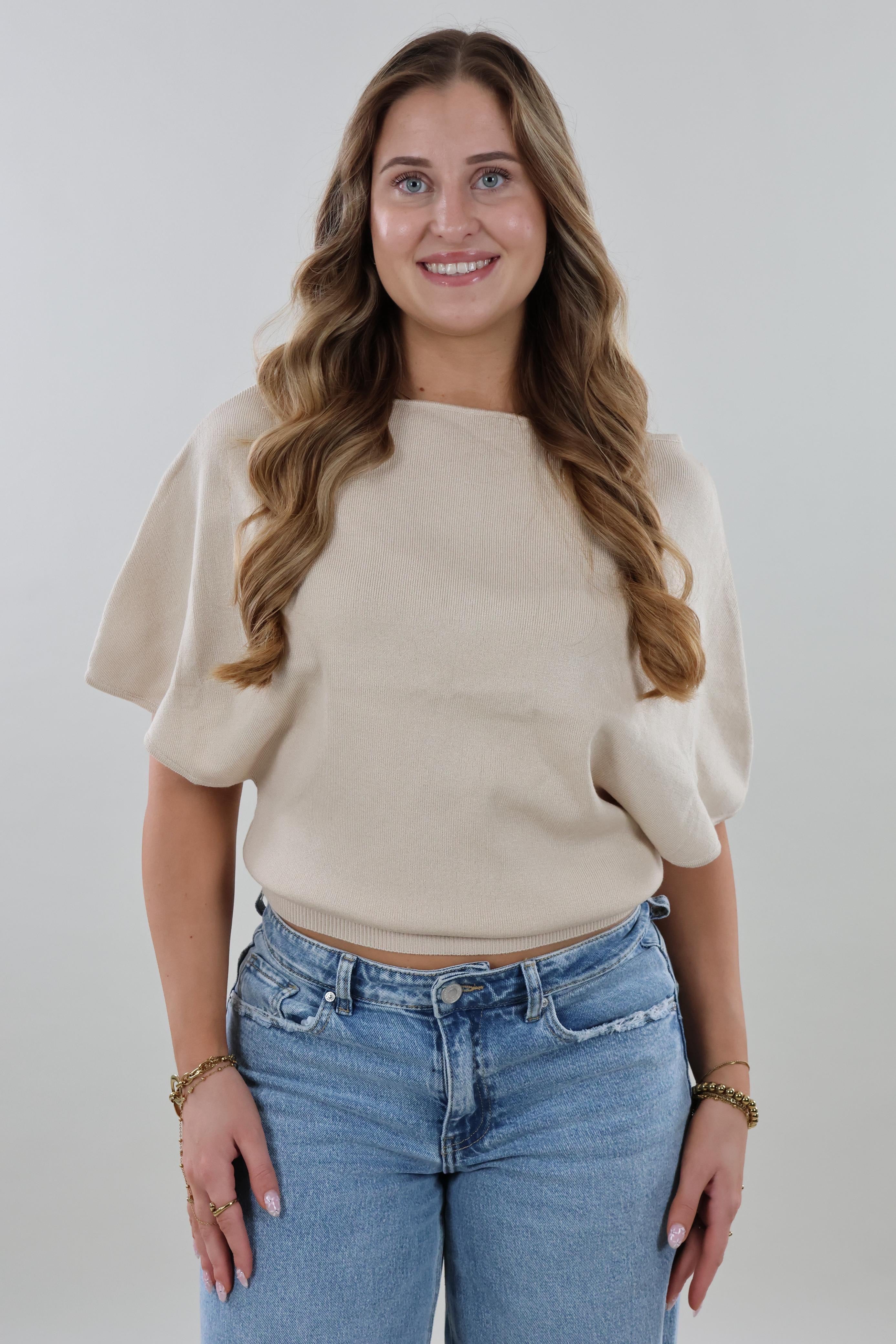 Soft batwing Top - Beige