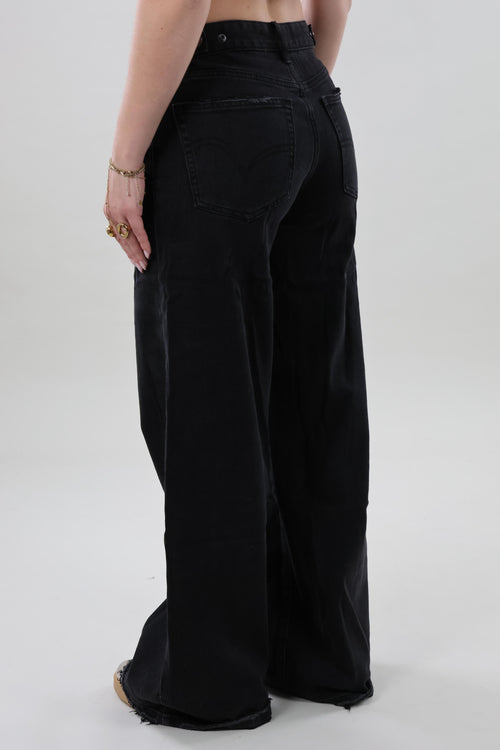 Adjustable wide leg Jeans - Black