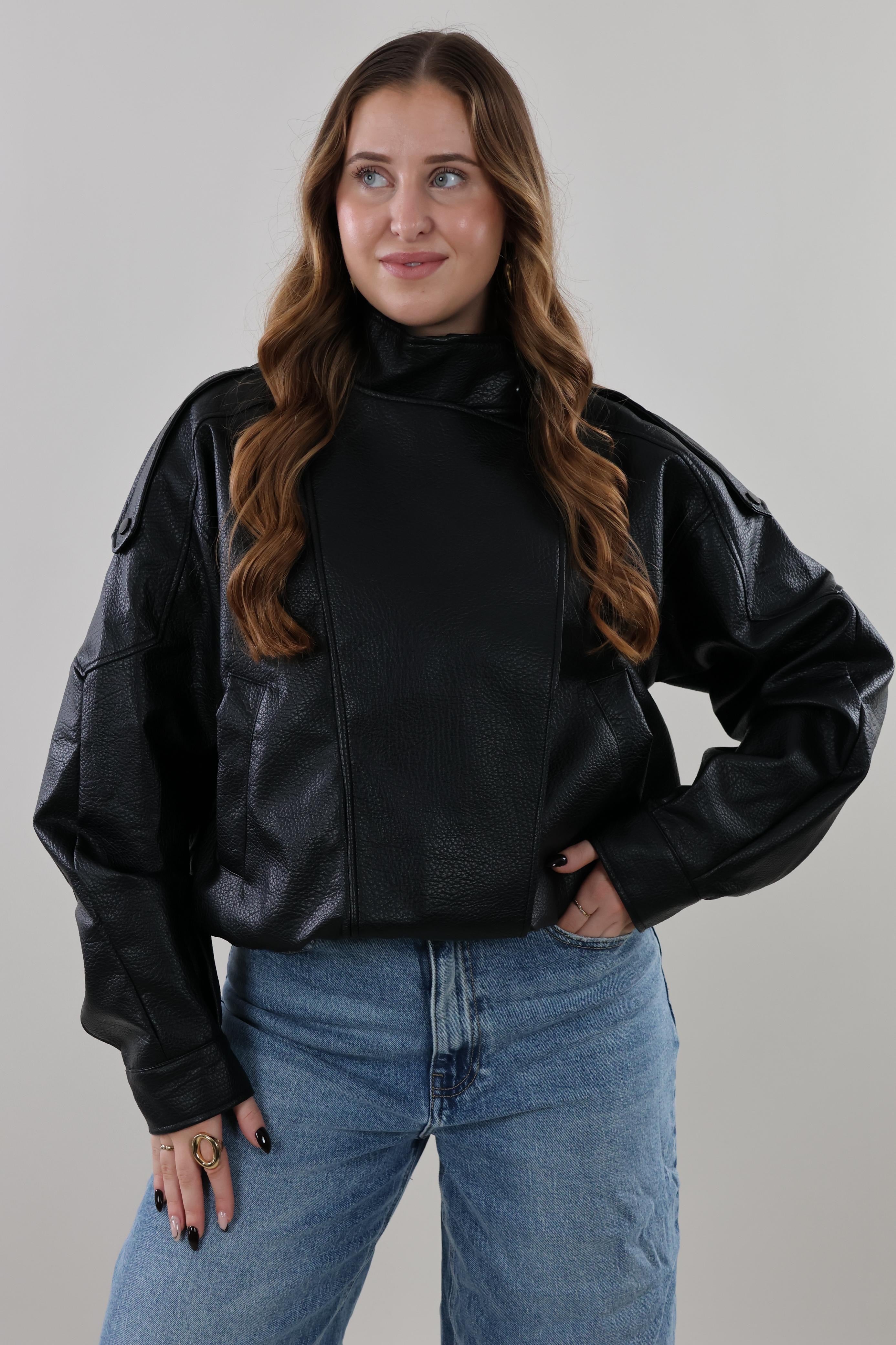 Laurent leather look Jacket