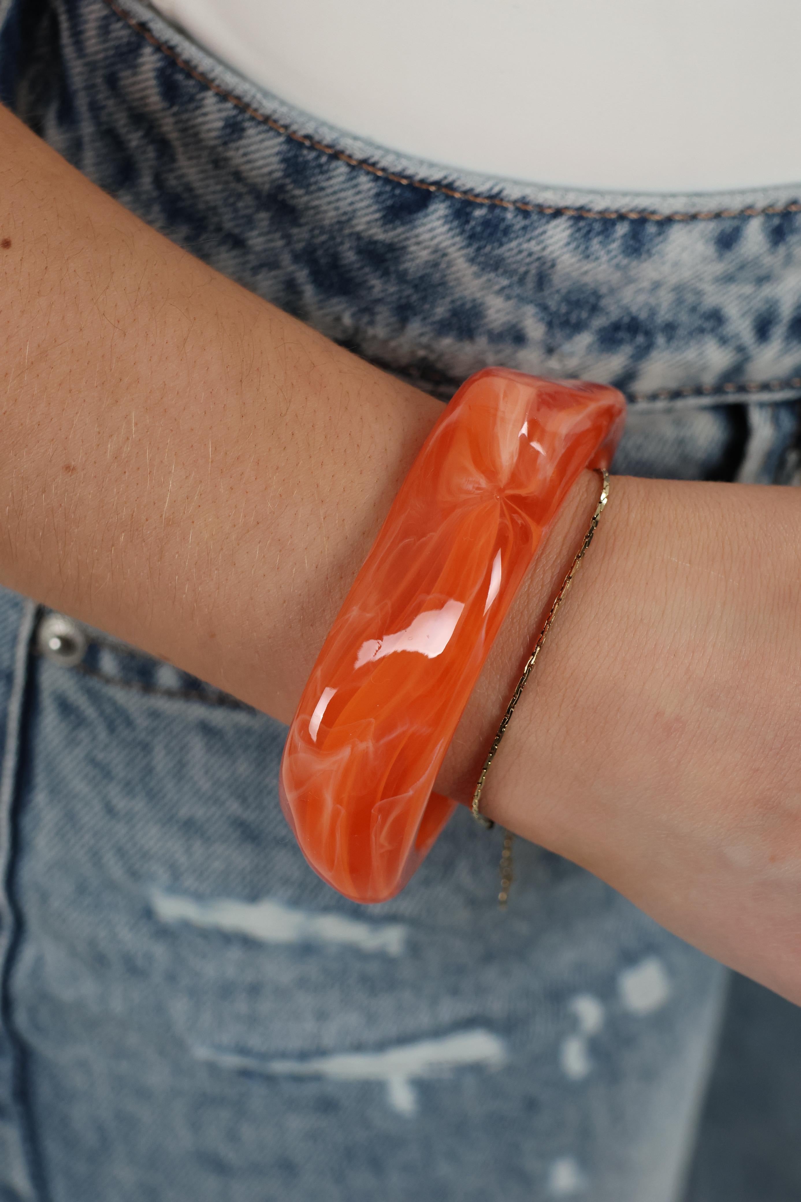 Marble Bangle - Orange
