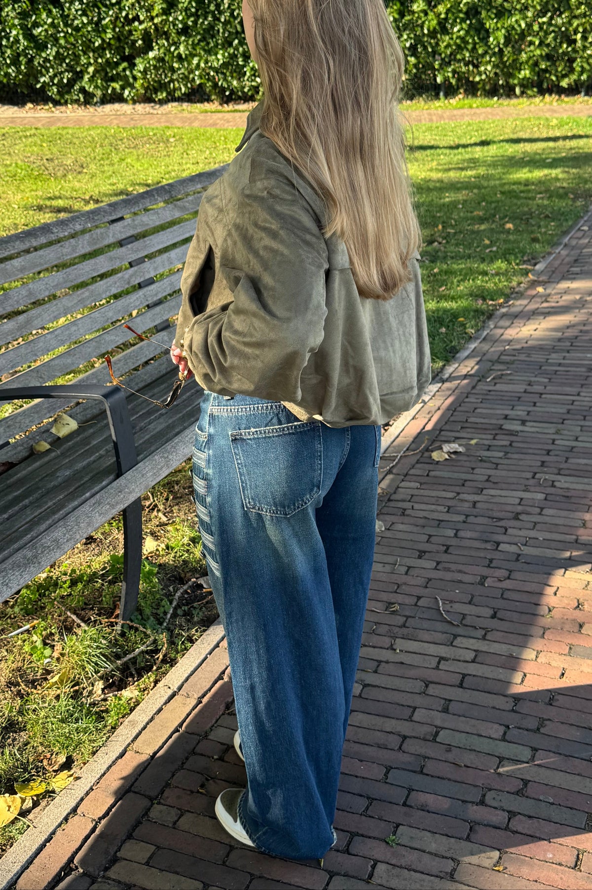 Button detail balloon Jeans - Dark washed blue