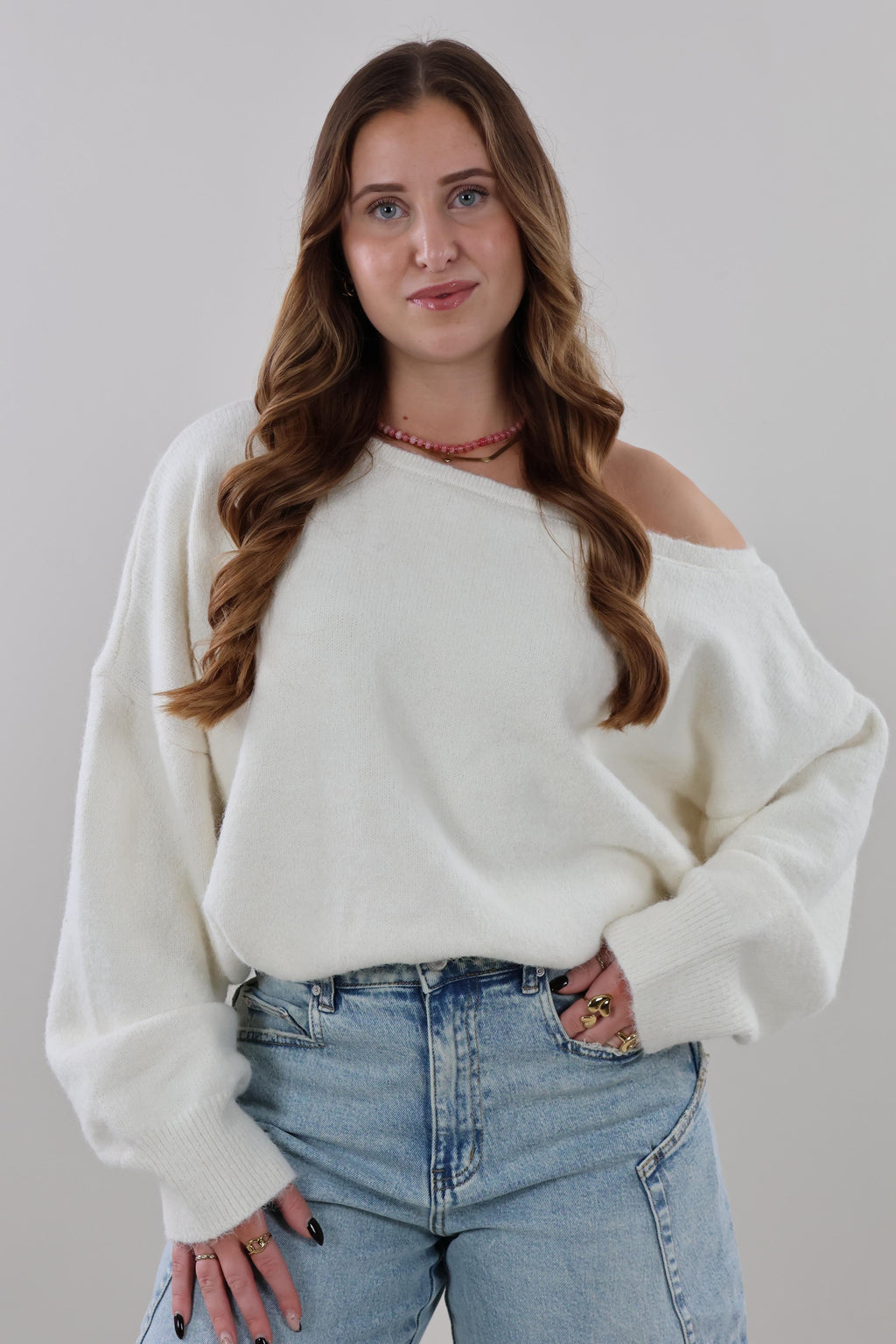 Soft off-shoulder knit Sweater