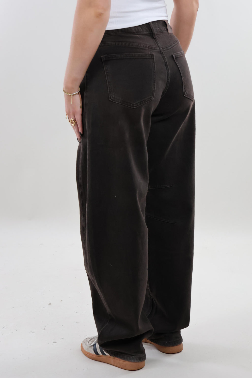 Double seam balloon fit Jeans - Stretch - Dark brown