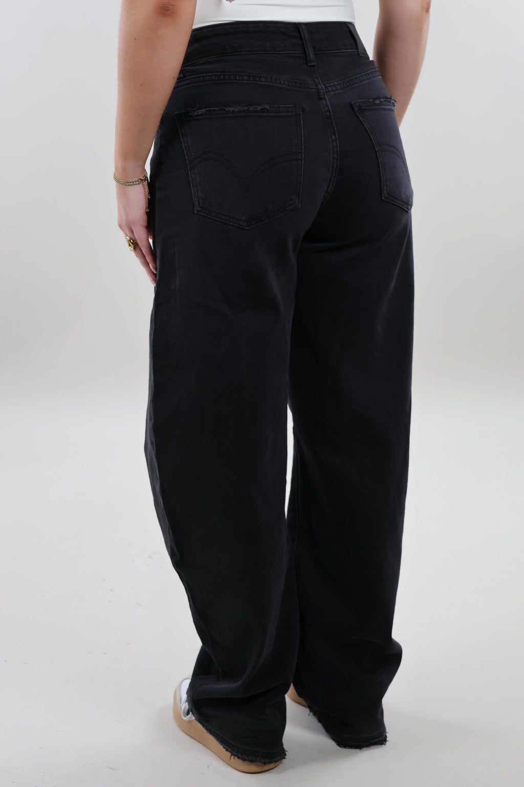 Mid waist balloon fit Jeans - Stretch - Black