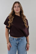 Soft batwing Top - Dark brown