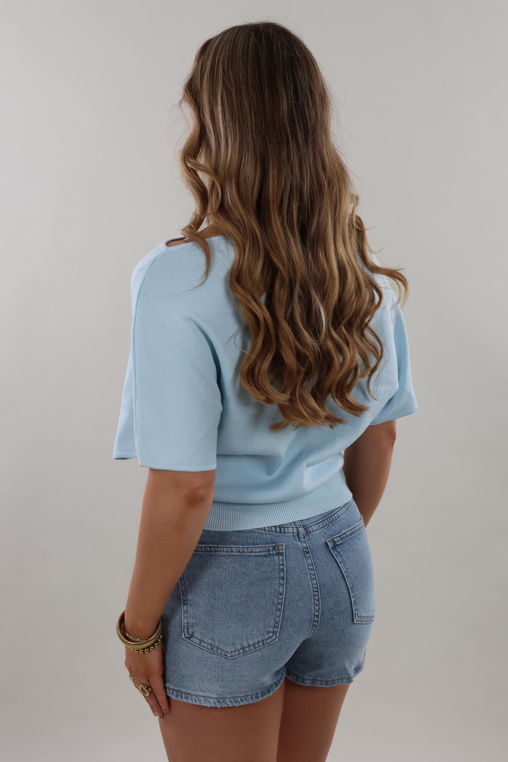 Soft batwing Top - Light blue