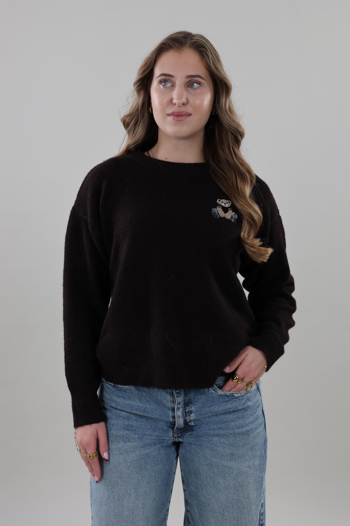 Teddy embroidered knit Sweater