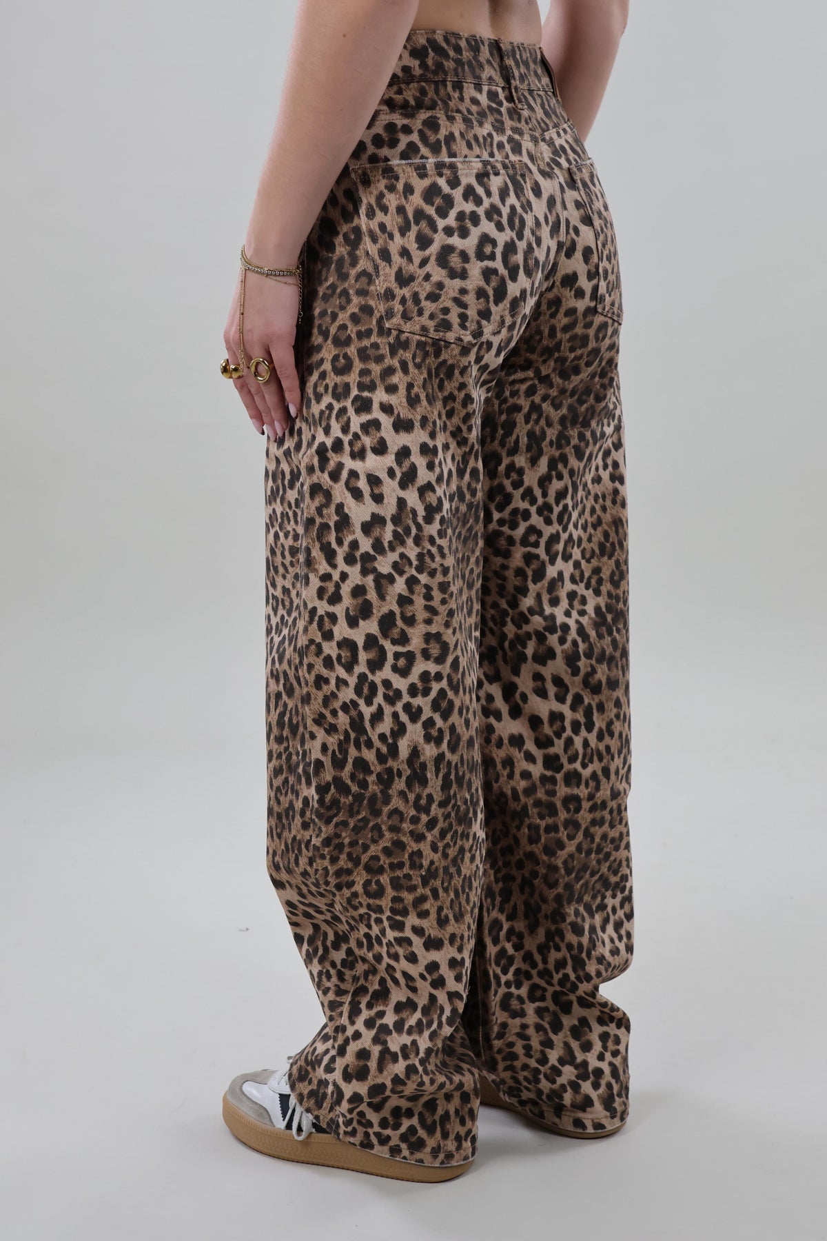 Mid waist balloon fit Jeans - Leopard