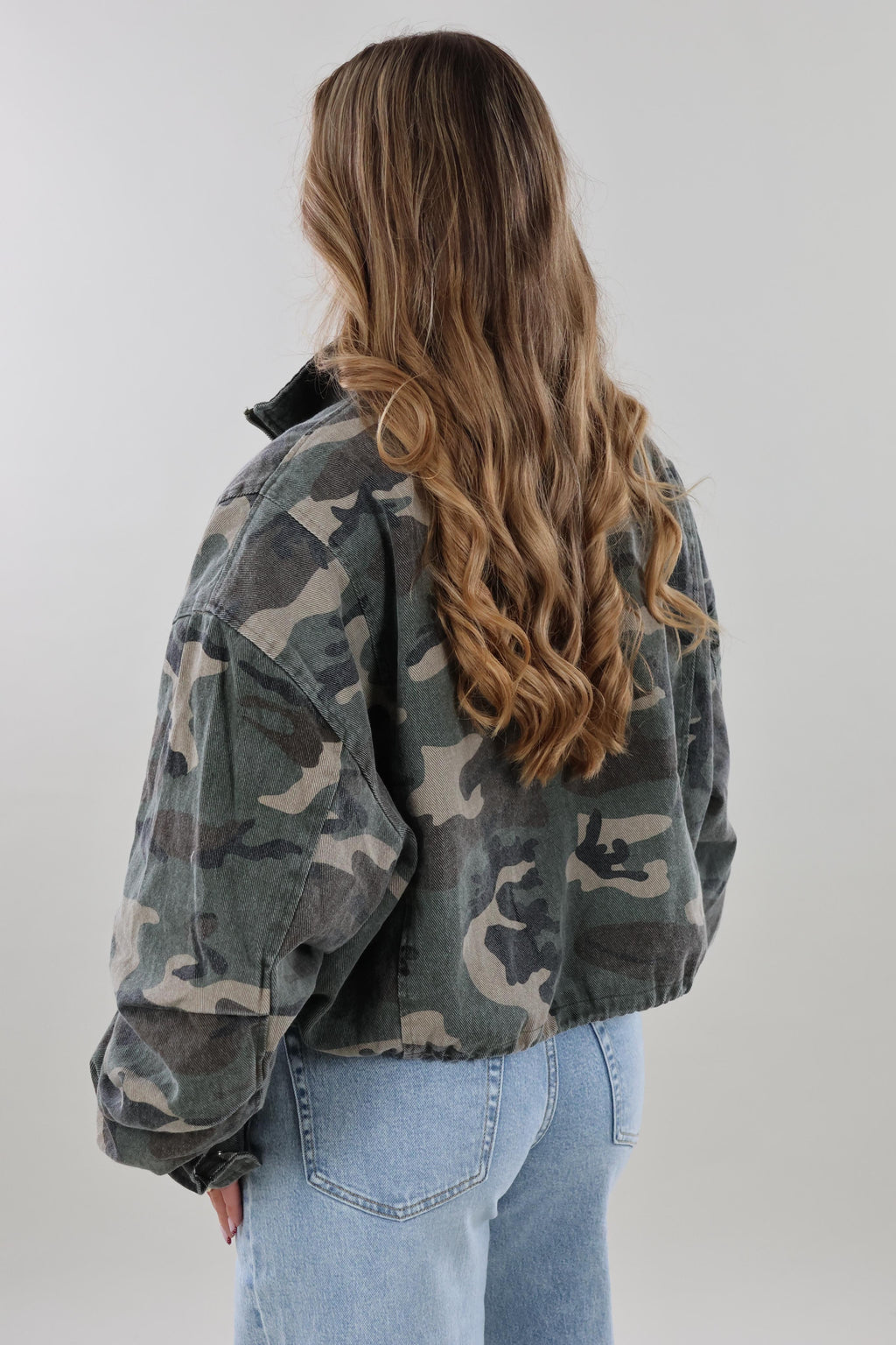 Camo cropped denim Jacket