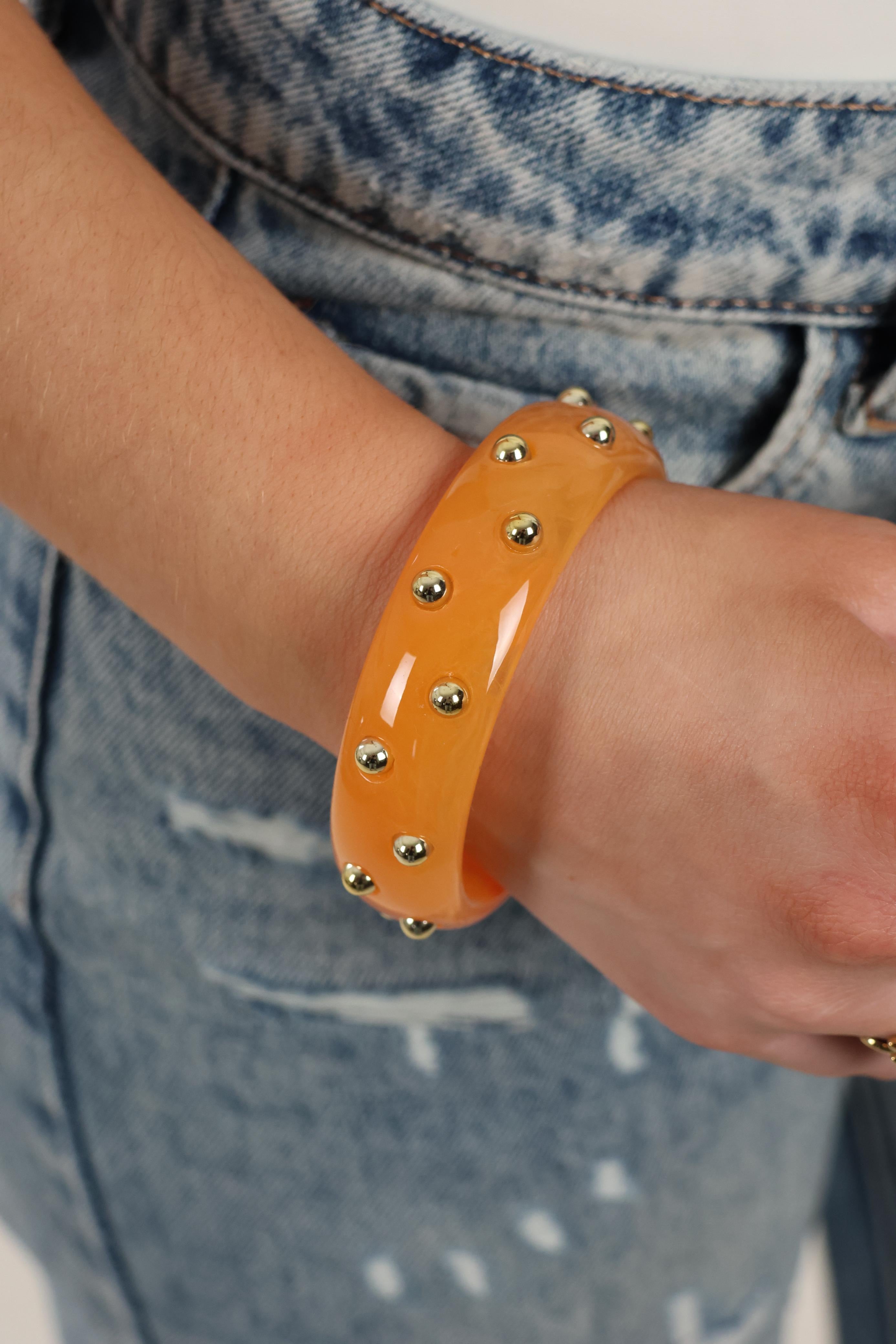 Chunky stud Bangle - Orange